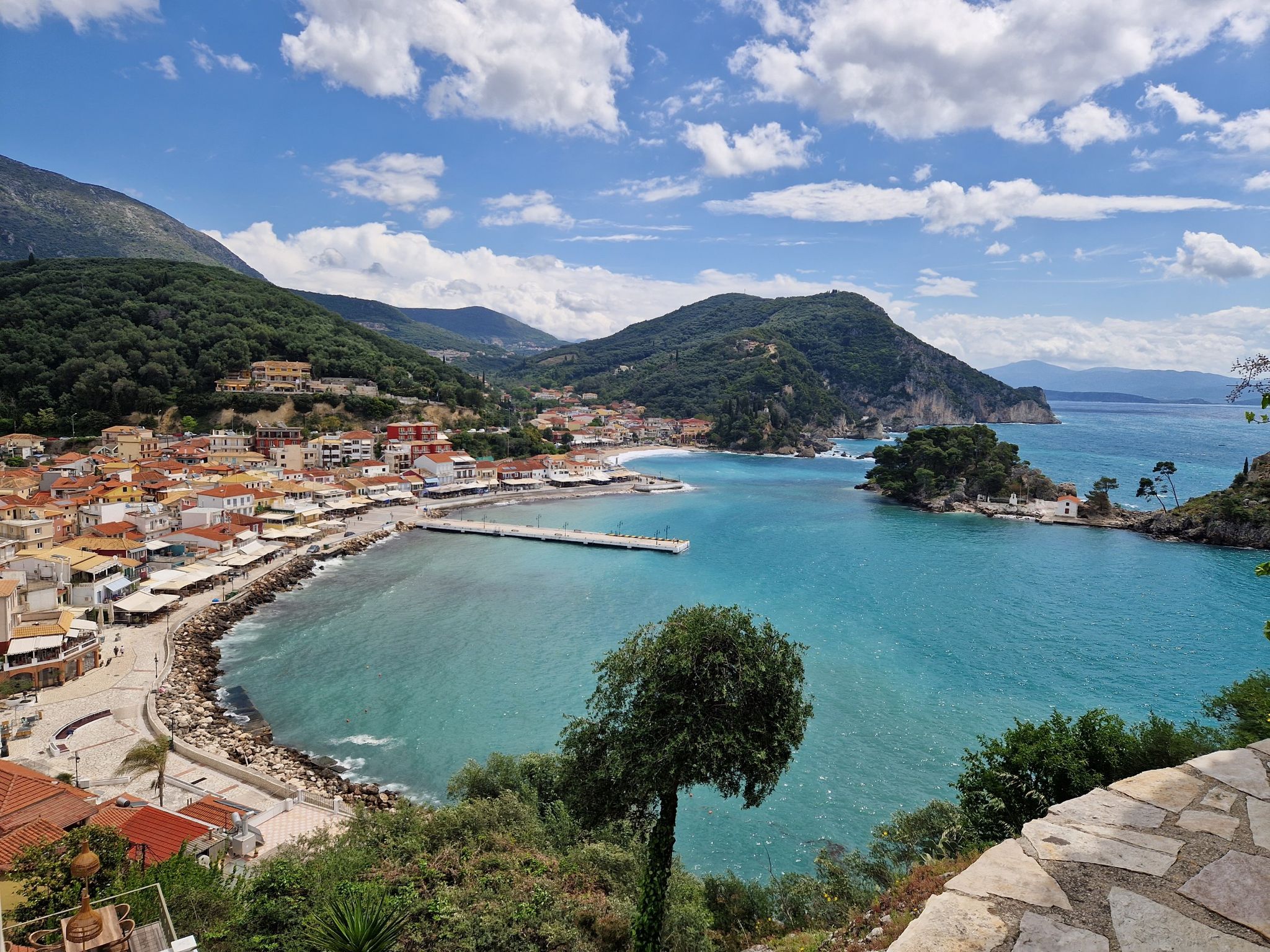 Blick von der Festung auf Parga