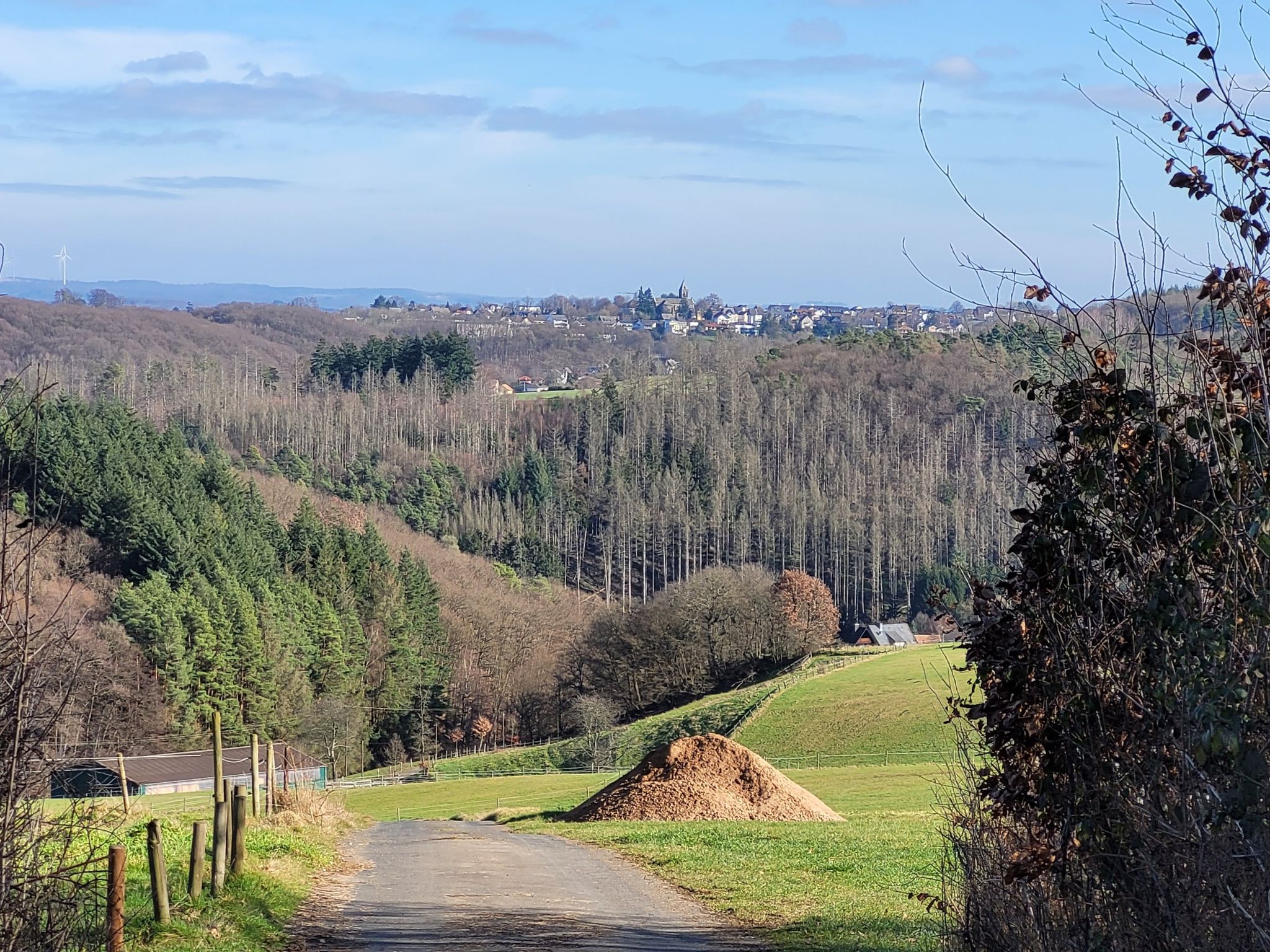 Auf der völlig ungeplanten Alternativroute - Blick nach Horhausen