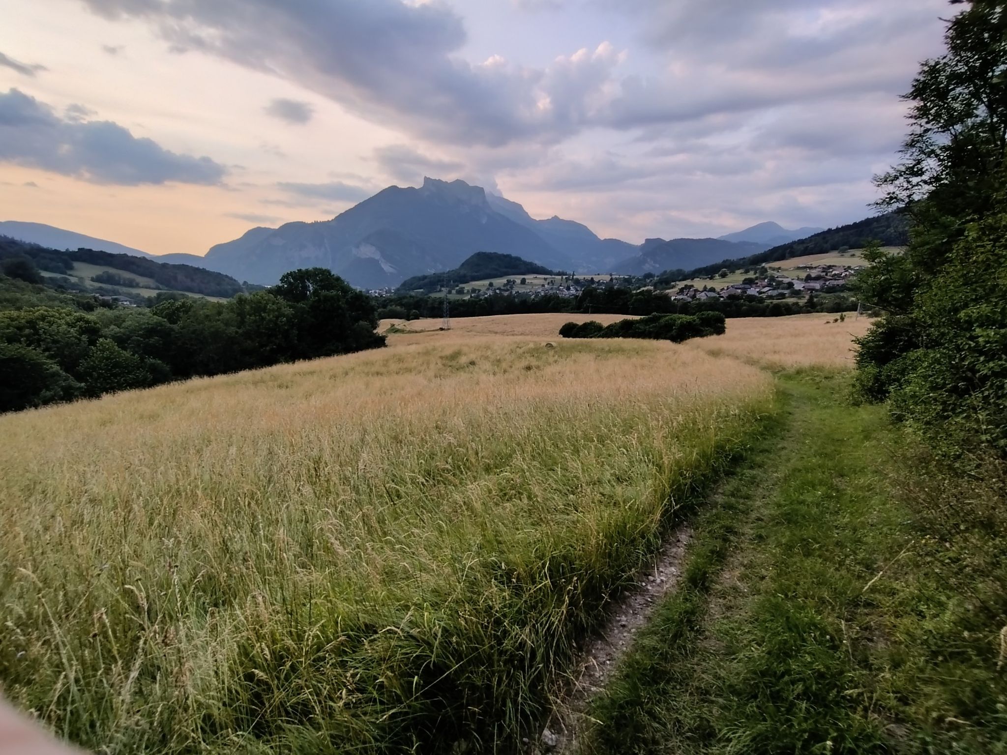Blick auf die Bergkette nördlich - gemütliche Abfahrt - MTB-land