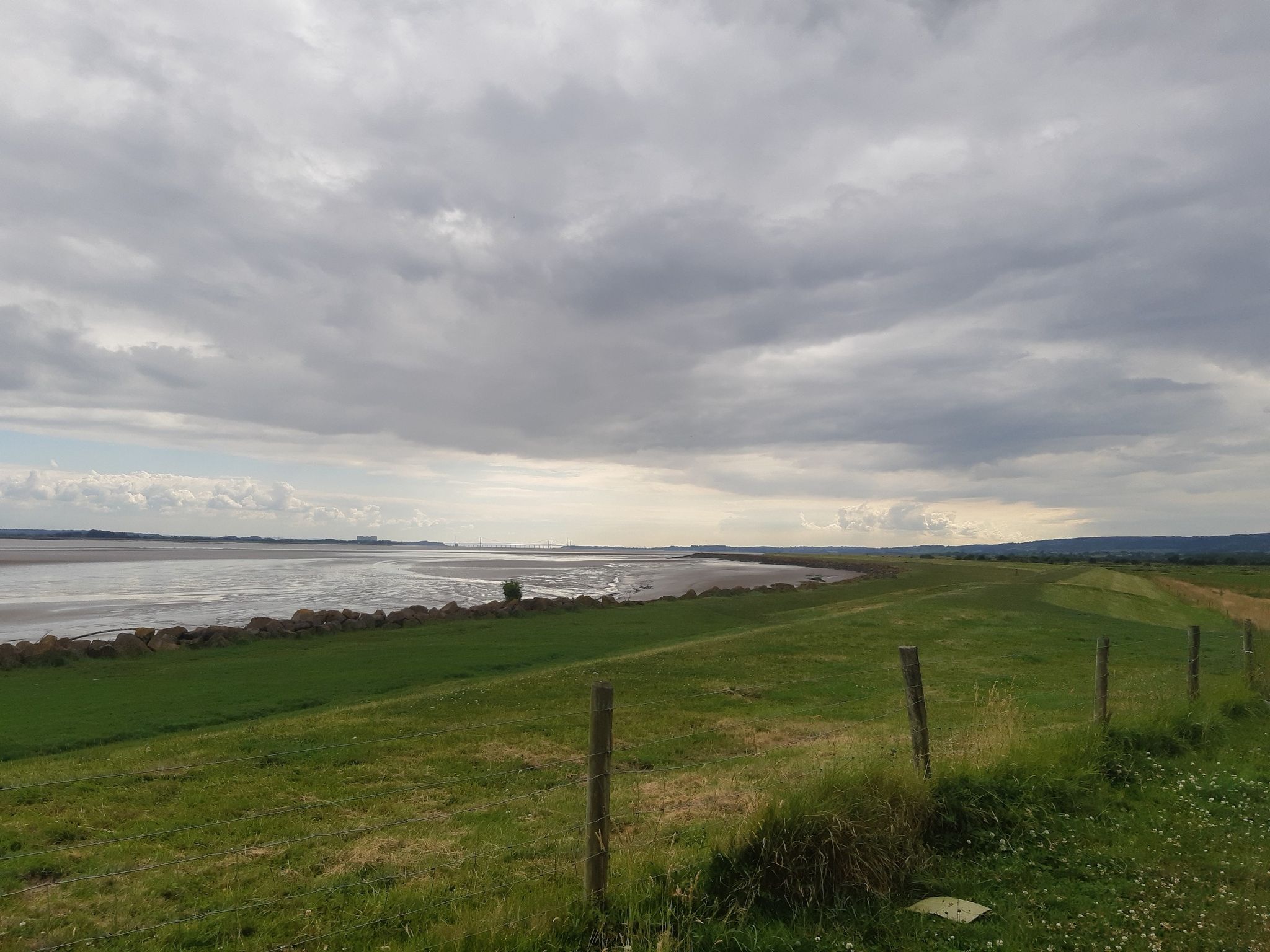 View towards the Severn Bridges at Lydney Harbour