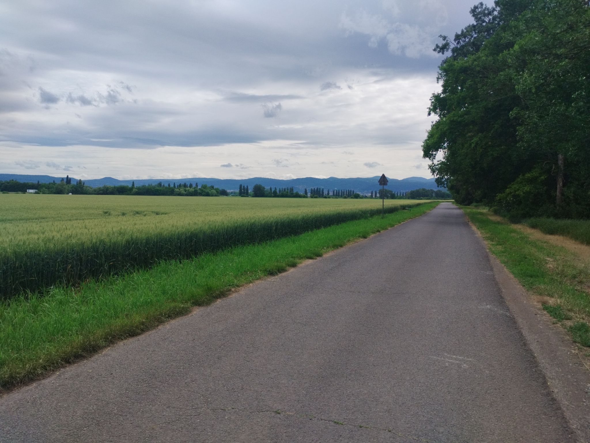 kleine Straße mit Bergblick