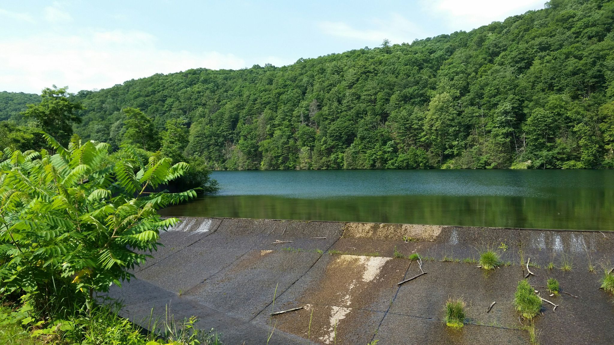 the spillway and reservoir 