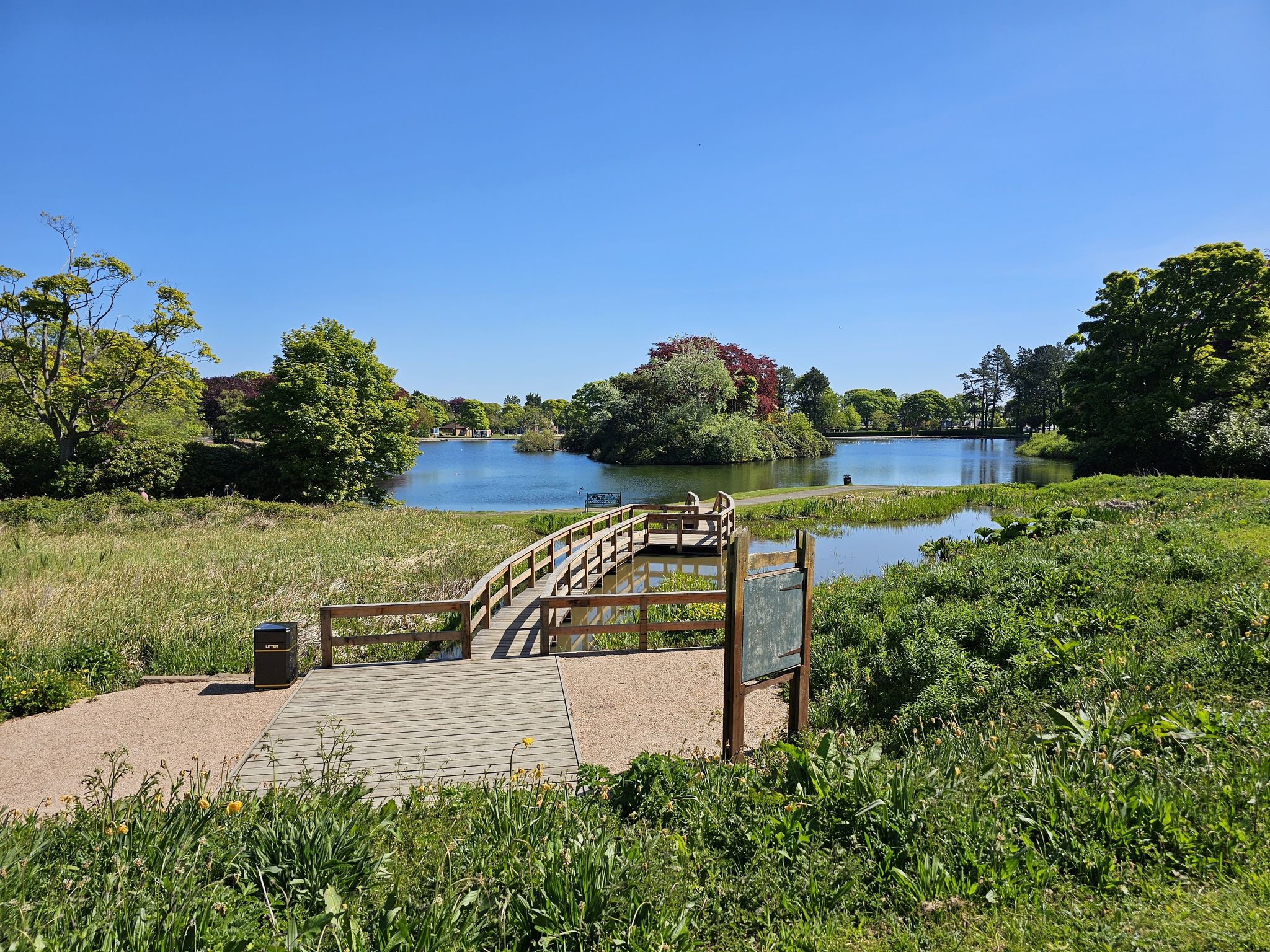 Beveridge Park, Kirkcaldy. The pond viewed over the Mud Garden