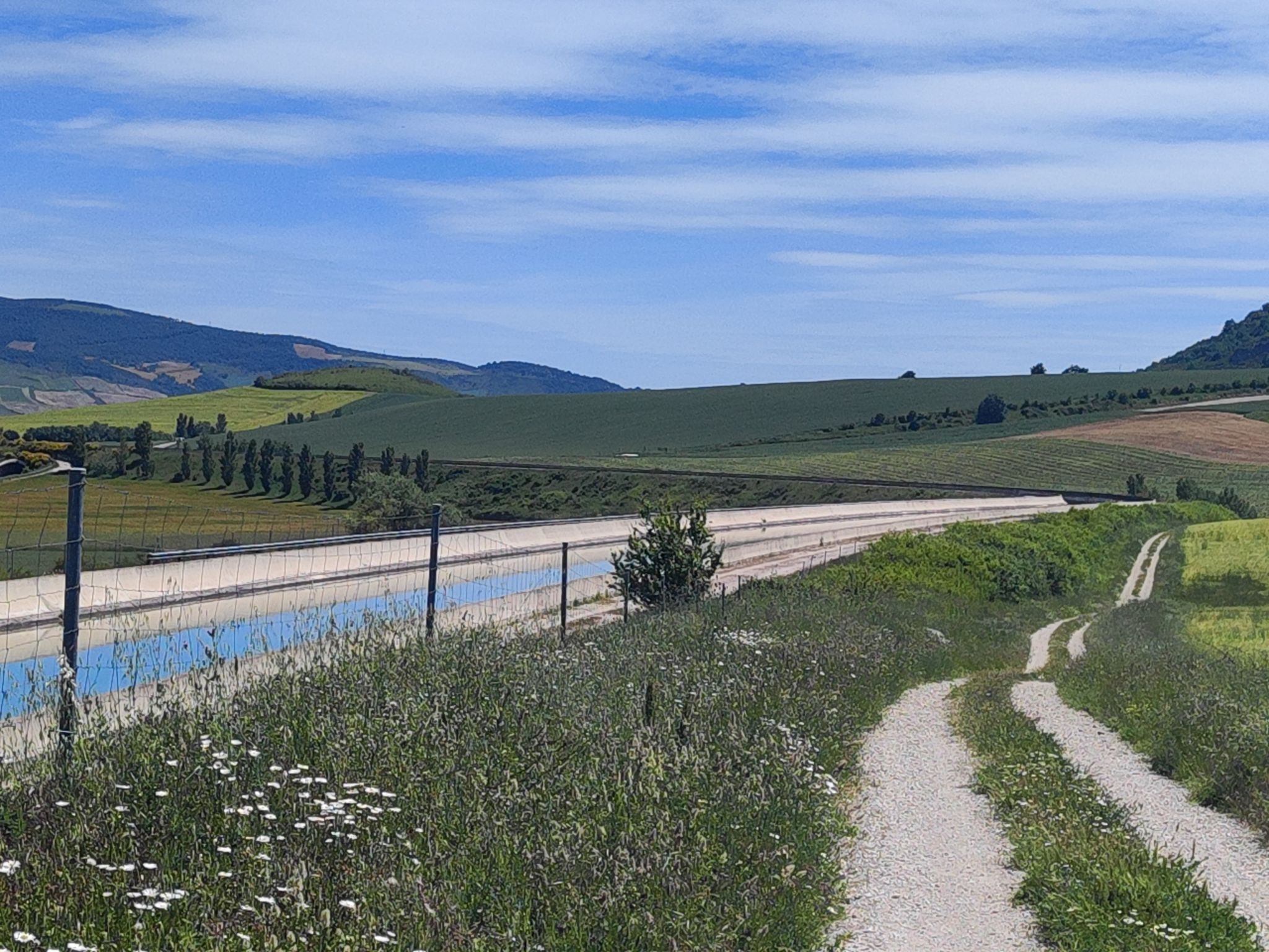 Camino en paralelo al Canal de Navarra