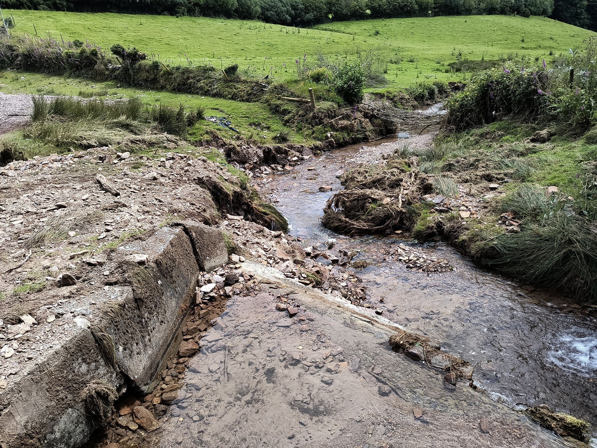 Flood damage at Smallcombe