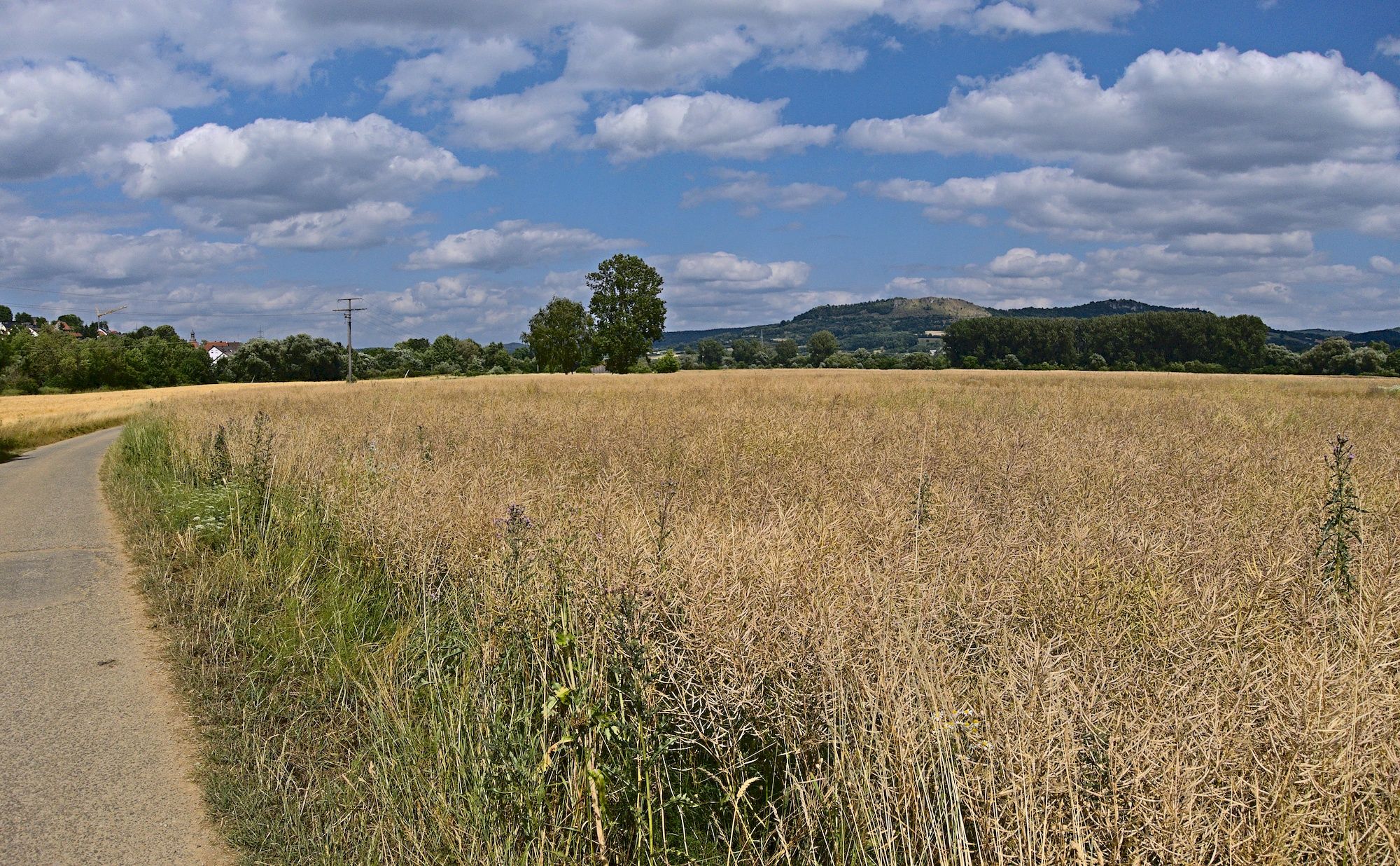 Letzter Blick zurück in die Fränkische Schweiz bei der Zufahrt auf Forchheim