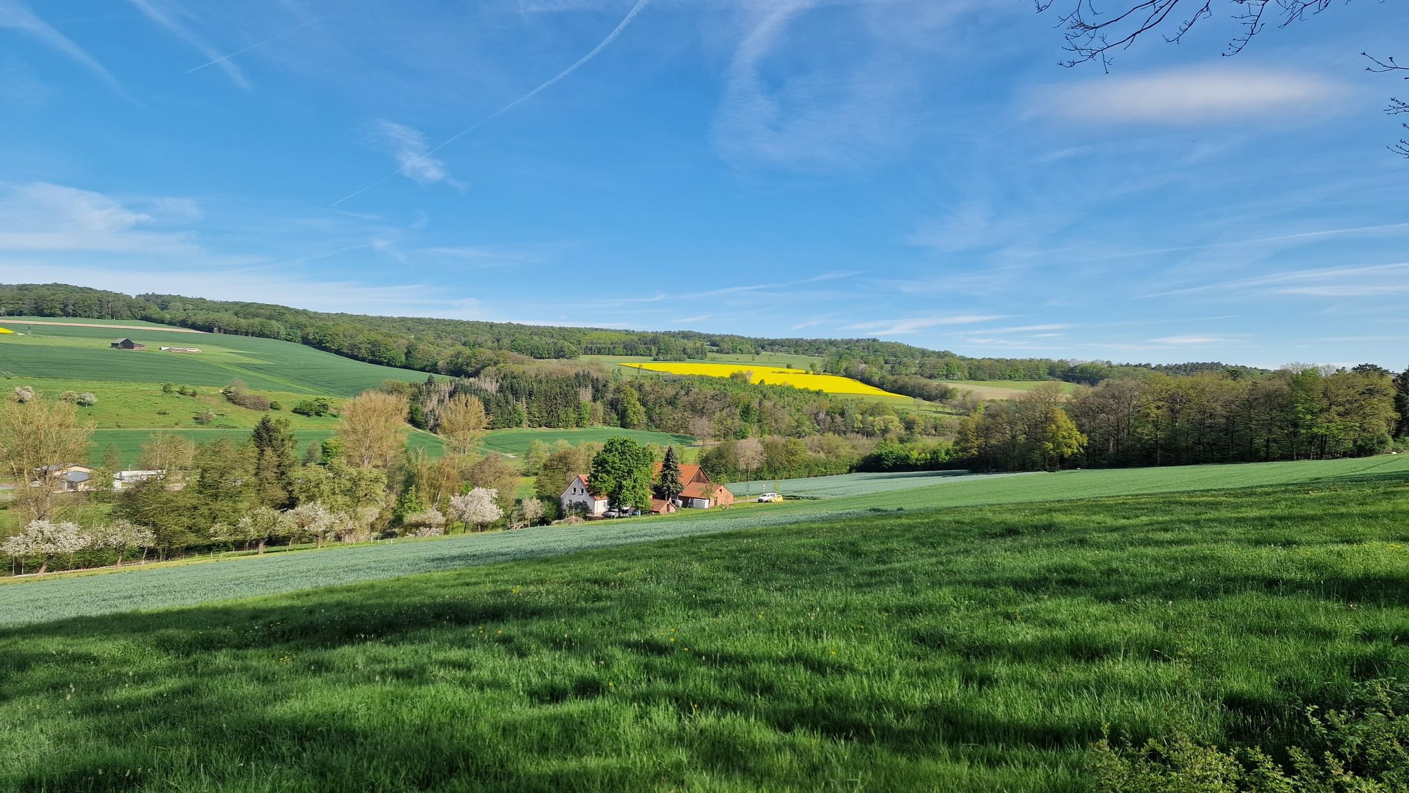 Blick über den Finkenhof ins Lüdertal