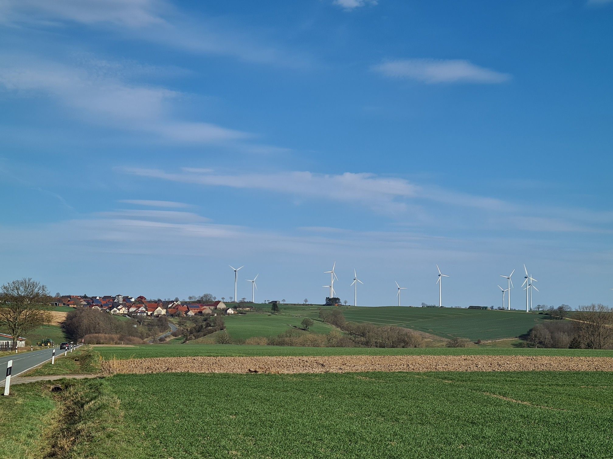 Blick auf Muddenhagen von der Hohenfelder Linde