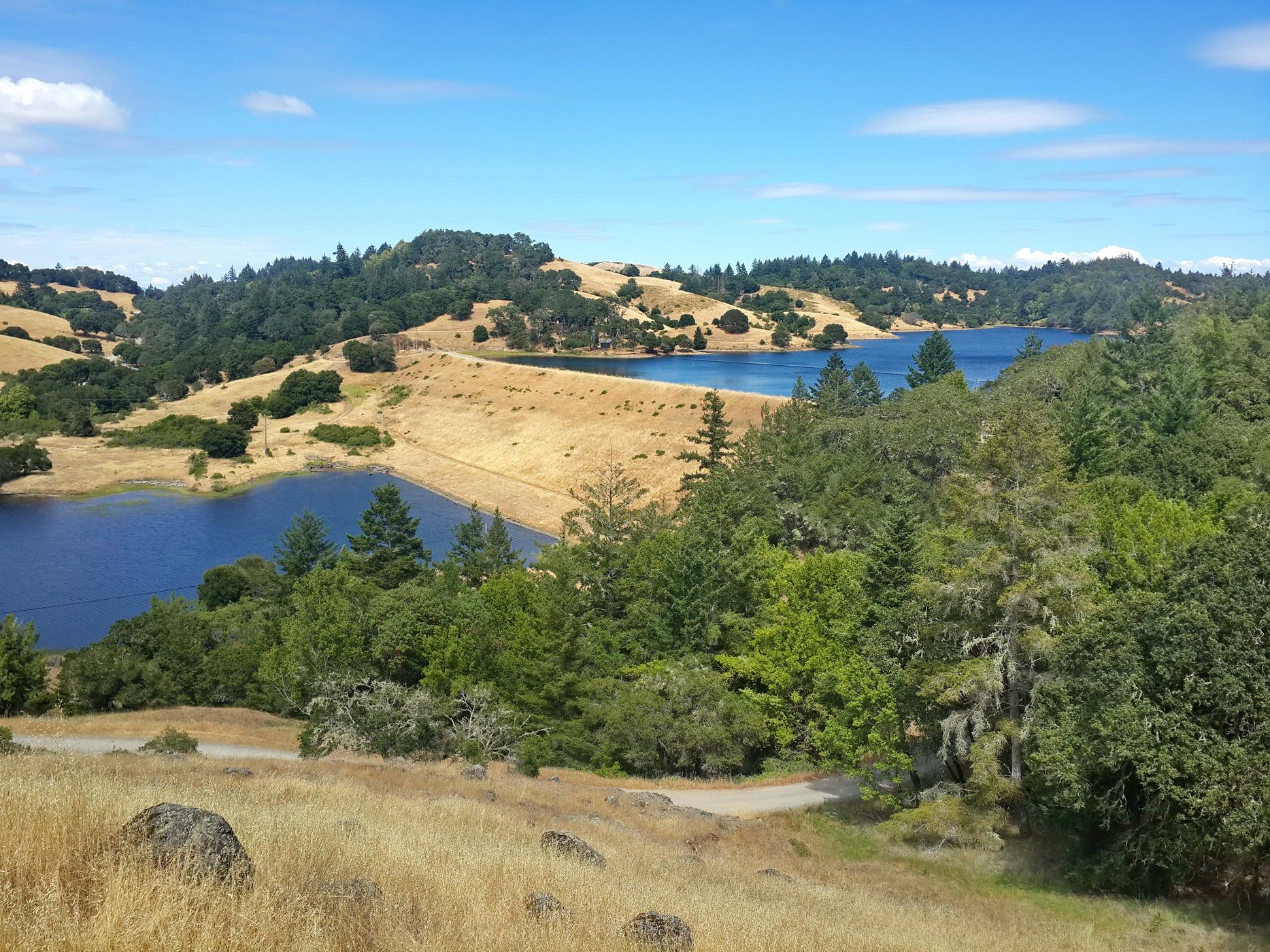 Bon Tempe dam with Bon Tempe Lake above, Alpine Lake below