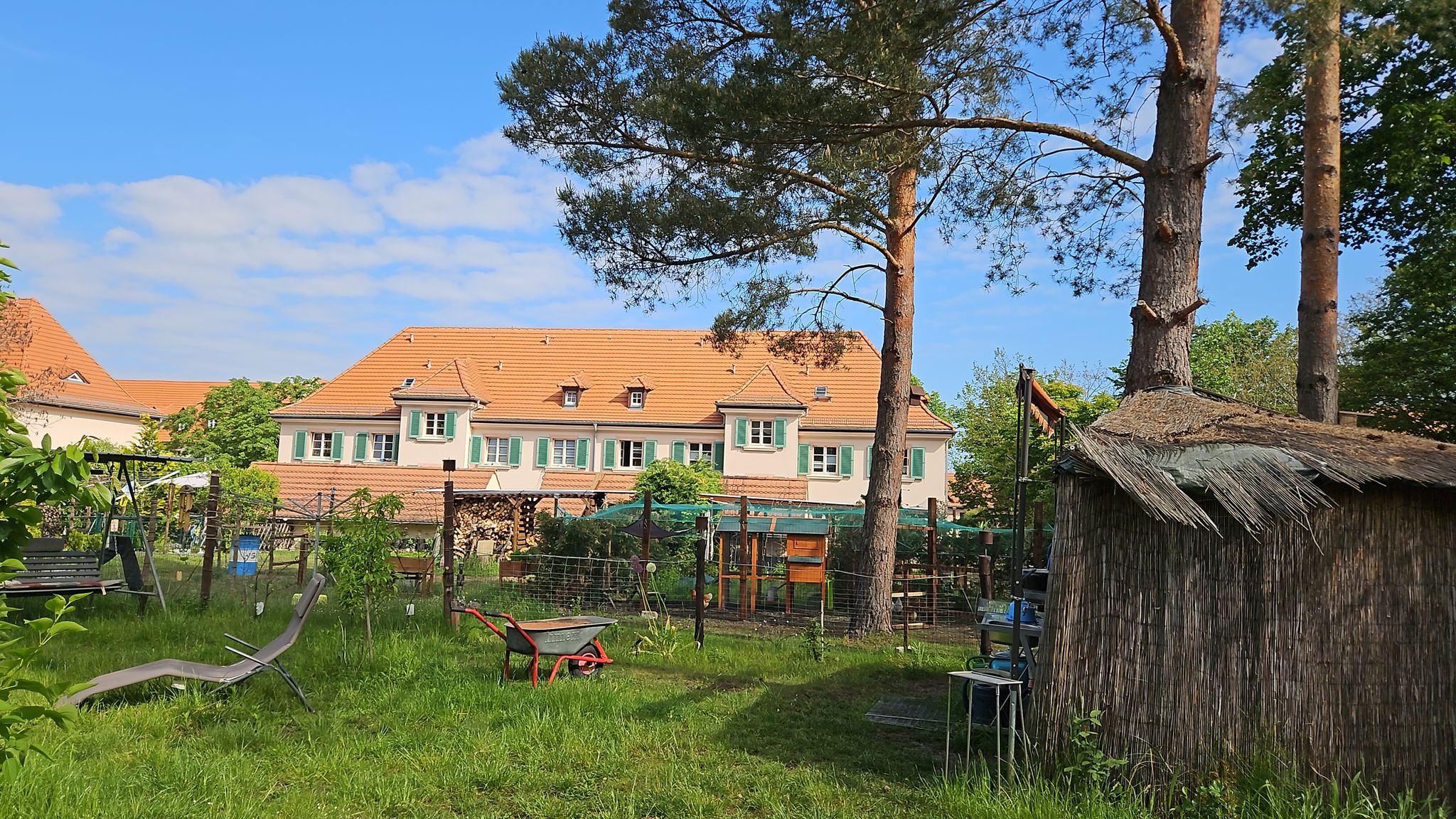 die typischen Häuser der Gartenstadt haben alle Gärten hinterm Haus