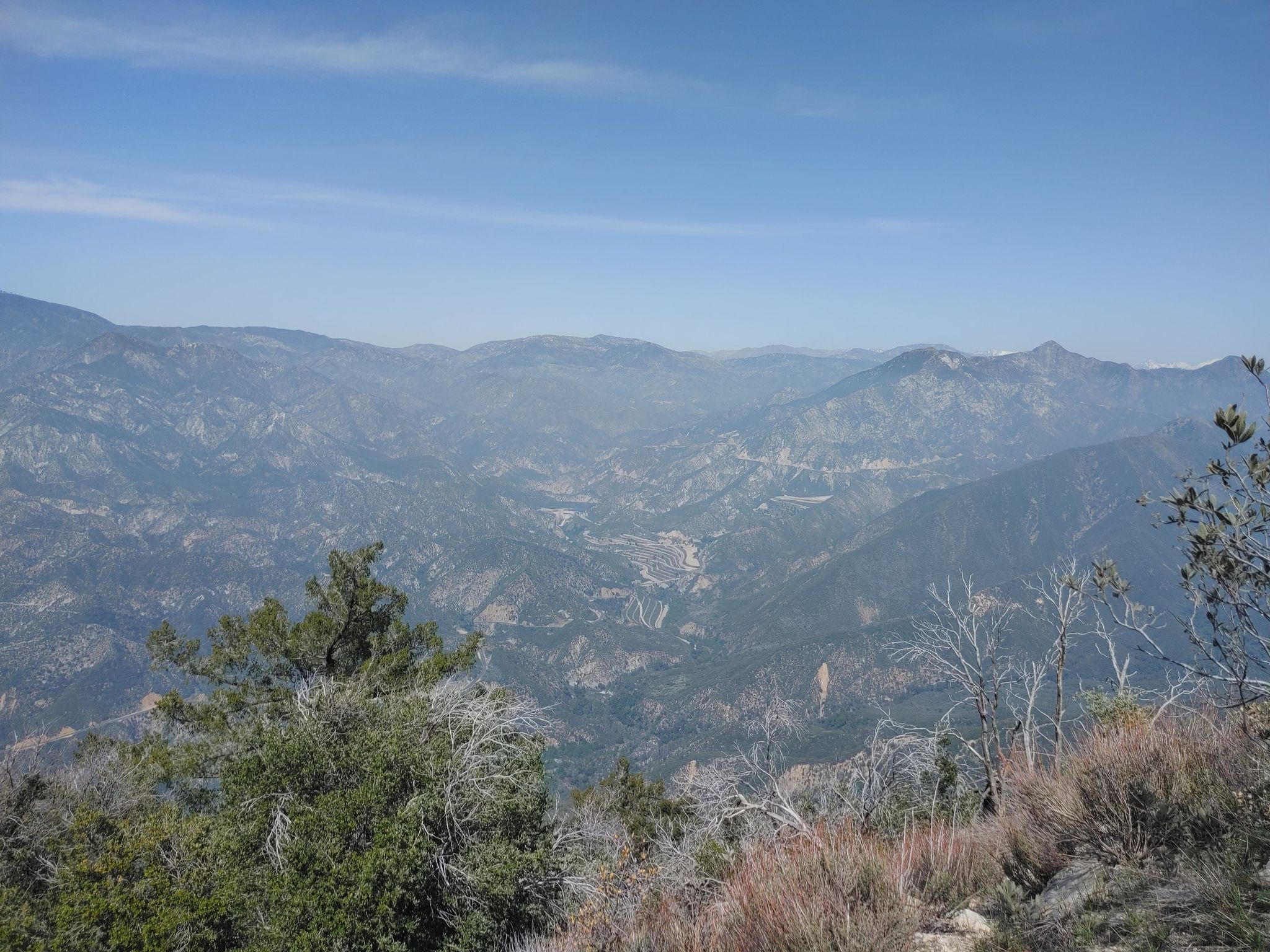 Panoramic view of rugged mountains and valleys under a clear sky. - Mount Lukens via Earl Canyon Trail