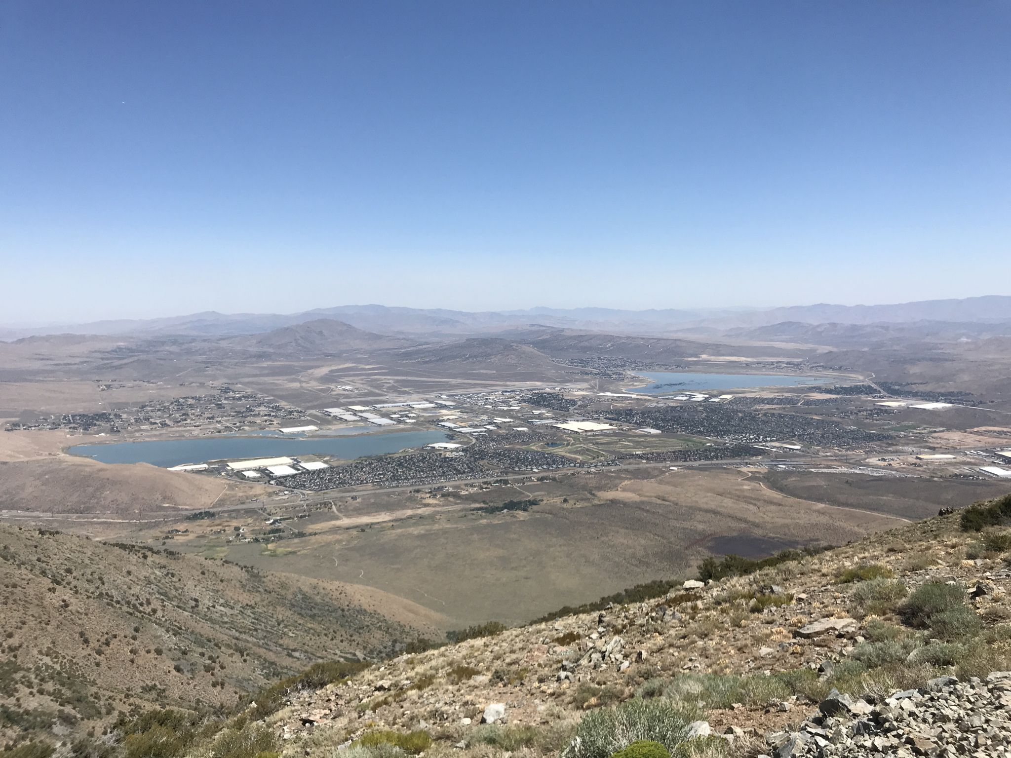 Backside of Peavine overlooking Silver Lake, Stead Airport, and Swan Lake.