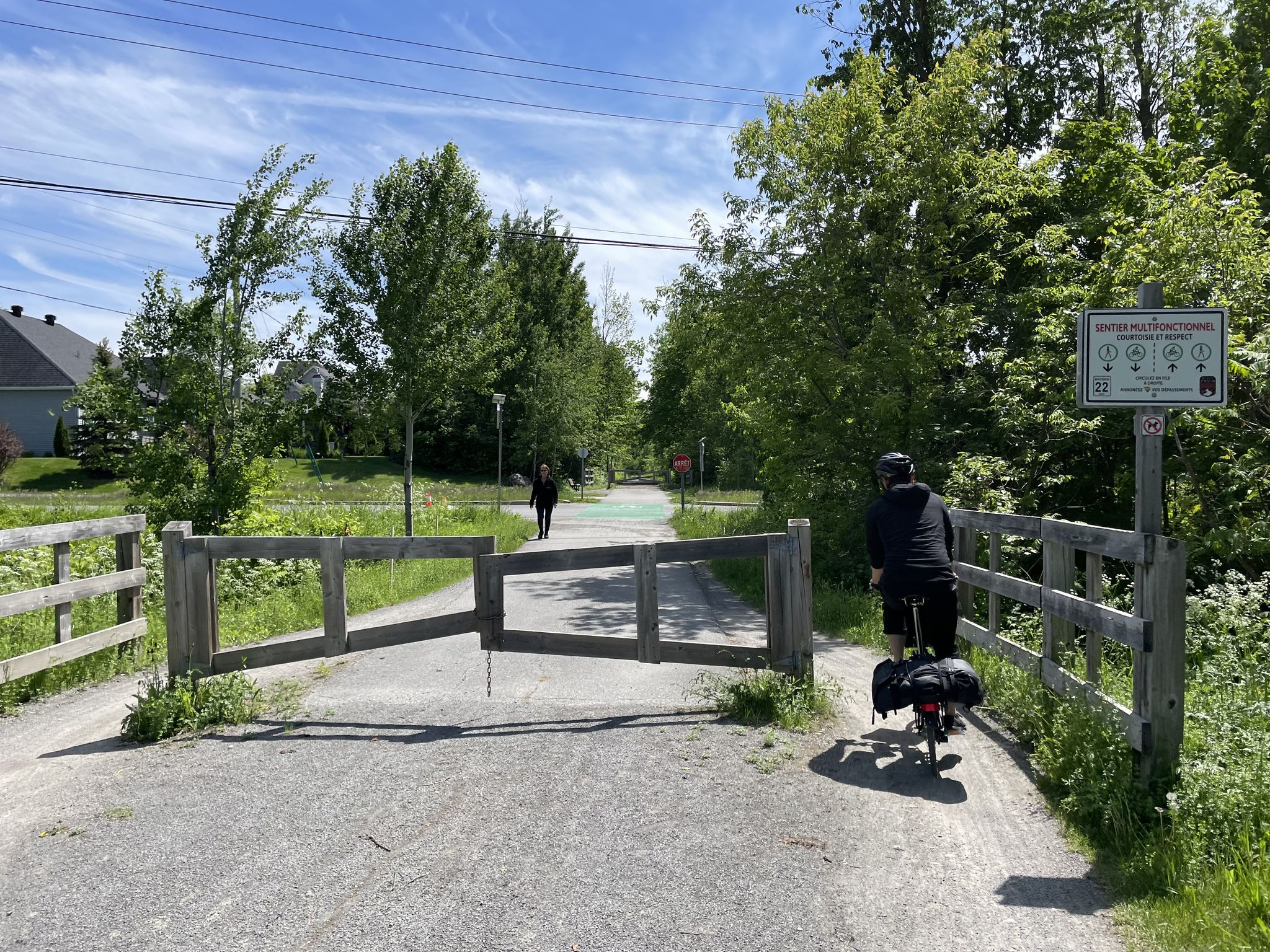 As trail gets busier, there are more signs & safety barriers.