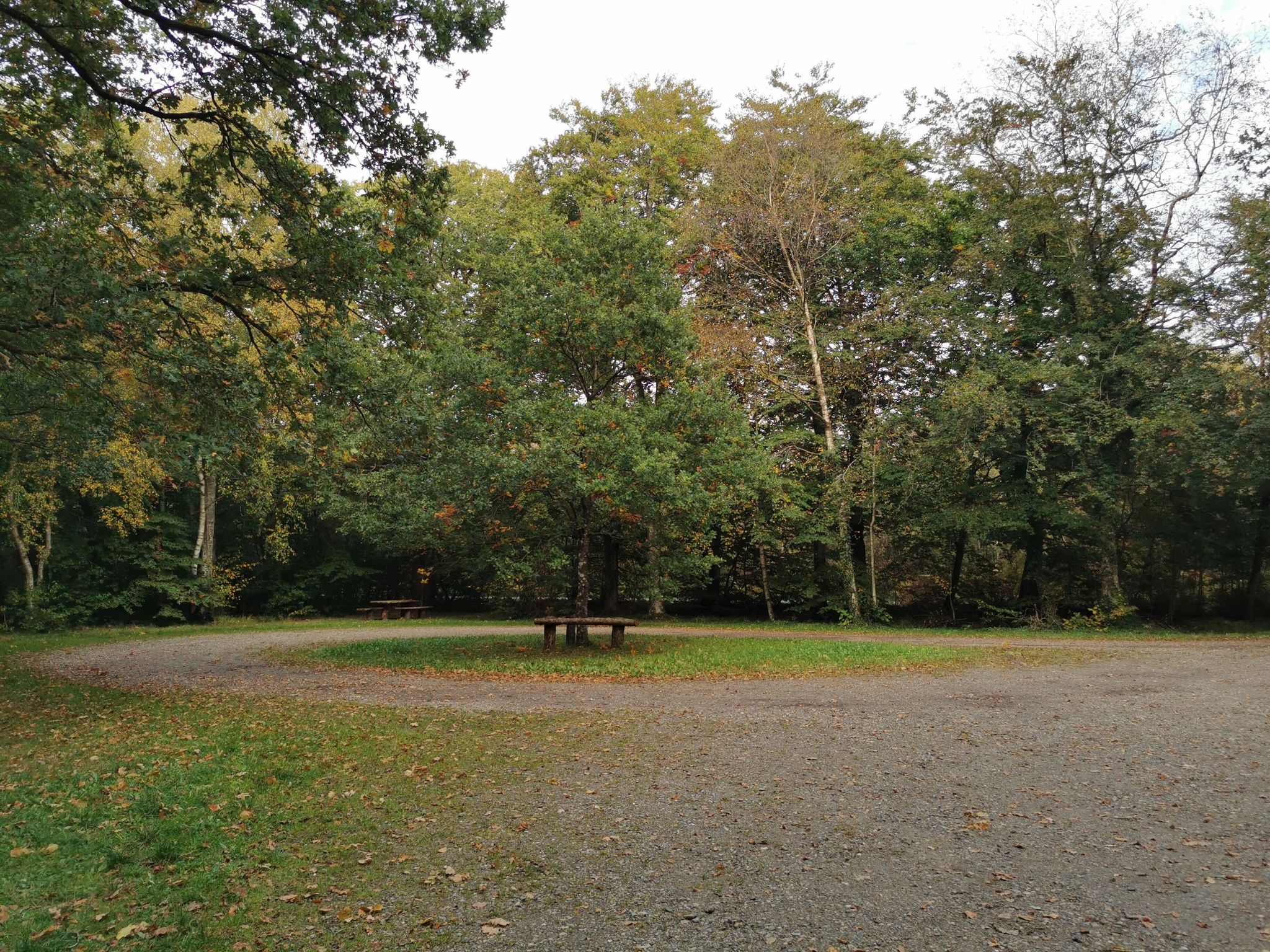 Parkplatz mit Picknick-Bänken