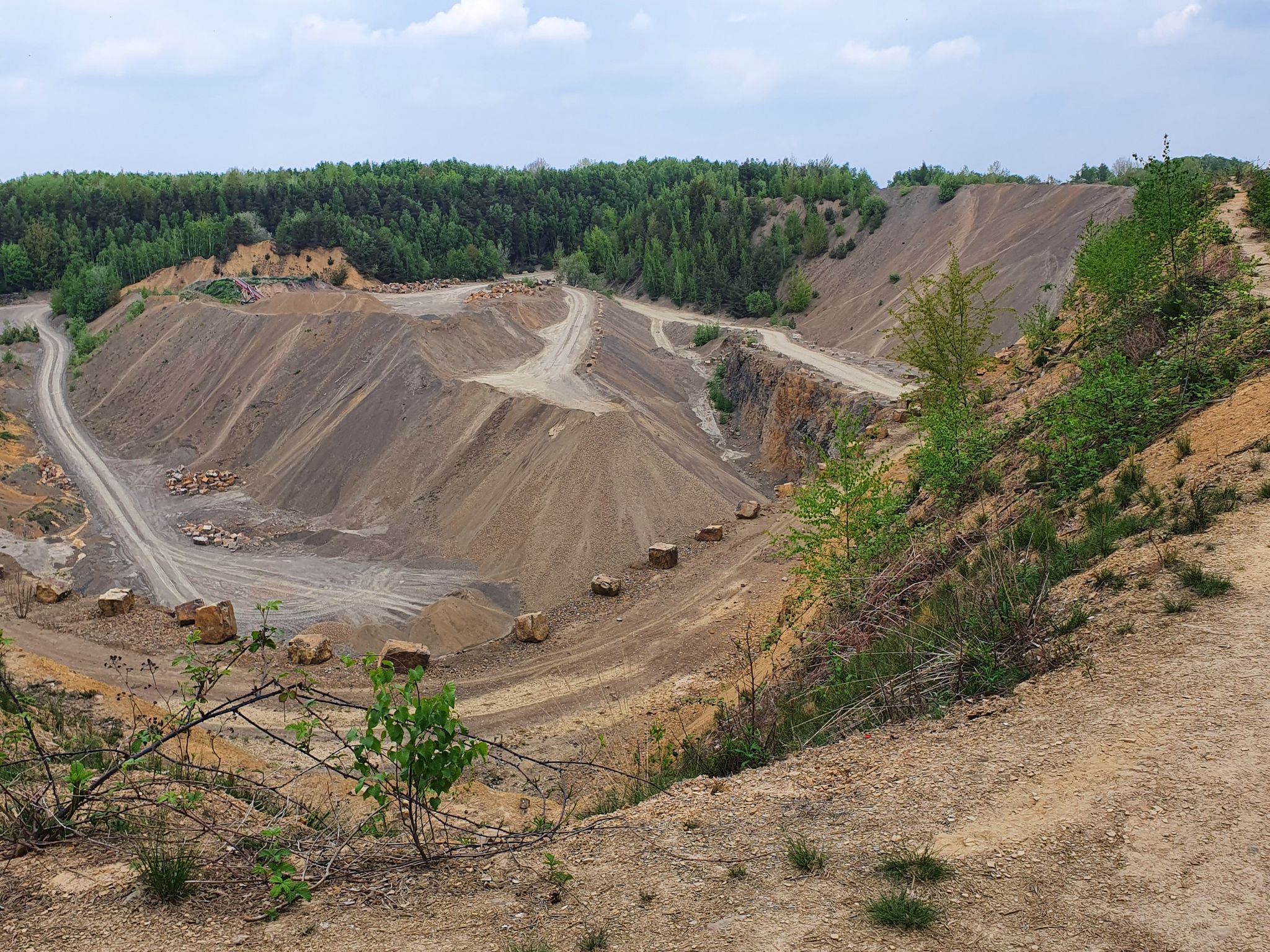 Blick in einen aktiven Steinbruch.