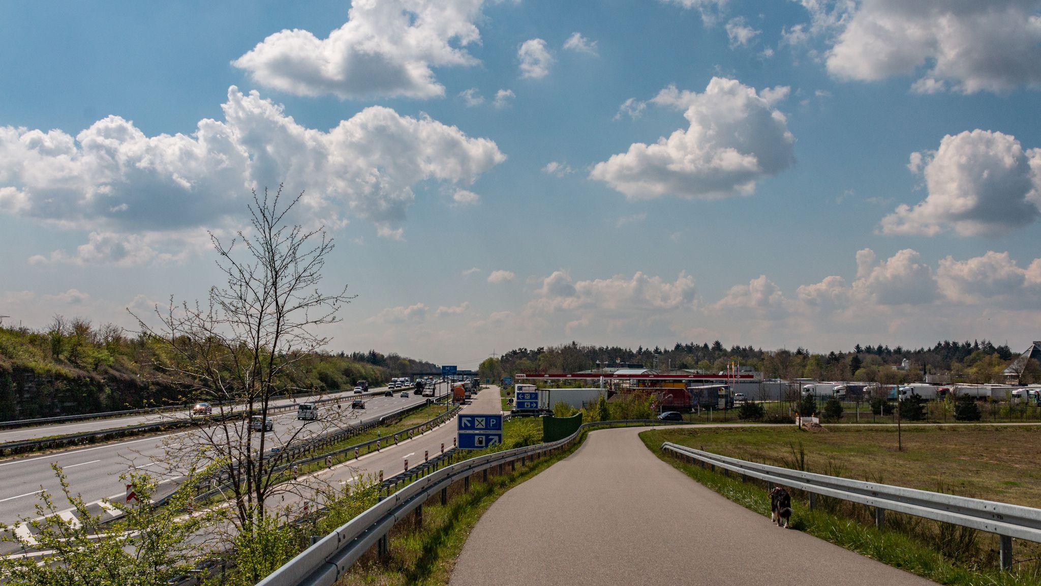 Blick entlang der A5 in Richtung Basel