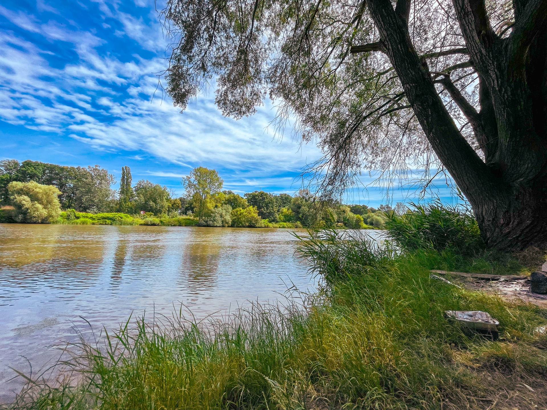 Beautiful view of odra river from the camping place.