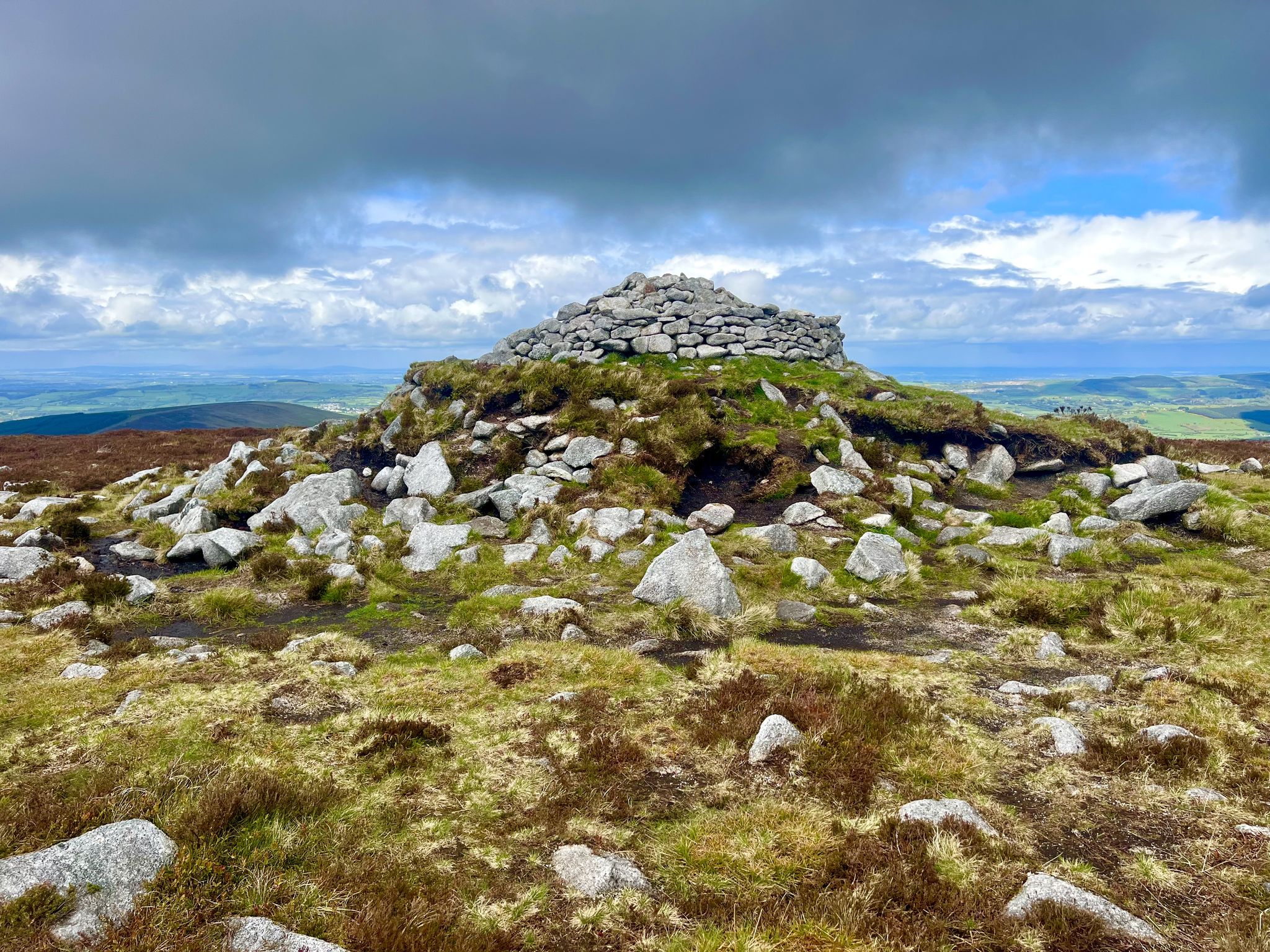 Imposing summit cairn.