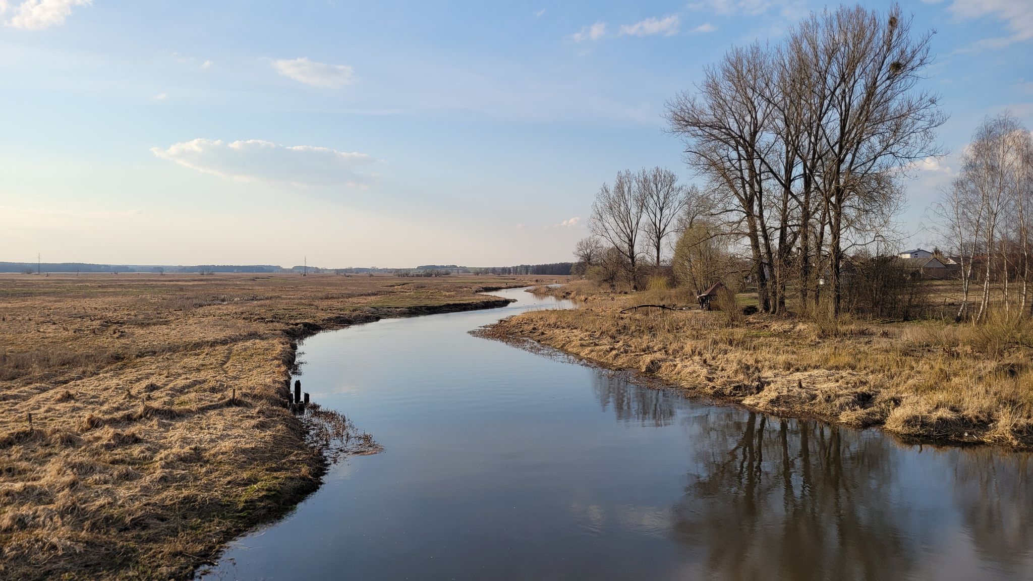 Dolina rzeki Narew w Uhowie, już nie w zimowych, ale jeszcze nie do końca wiosennych barwach.