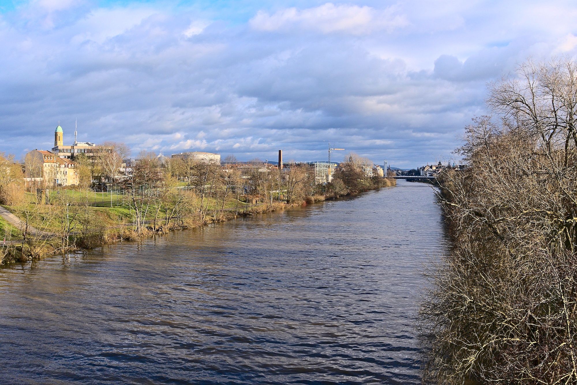 Blick von der Europa Brücke auf den Main-Donau-Kanal in Bamberg