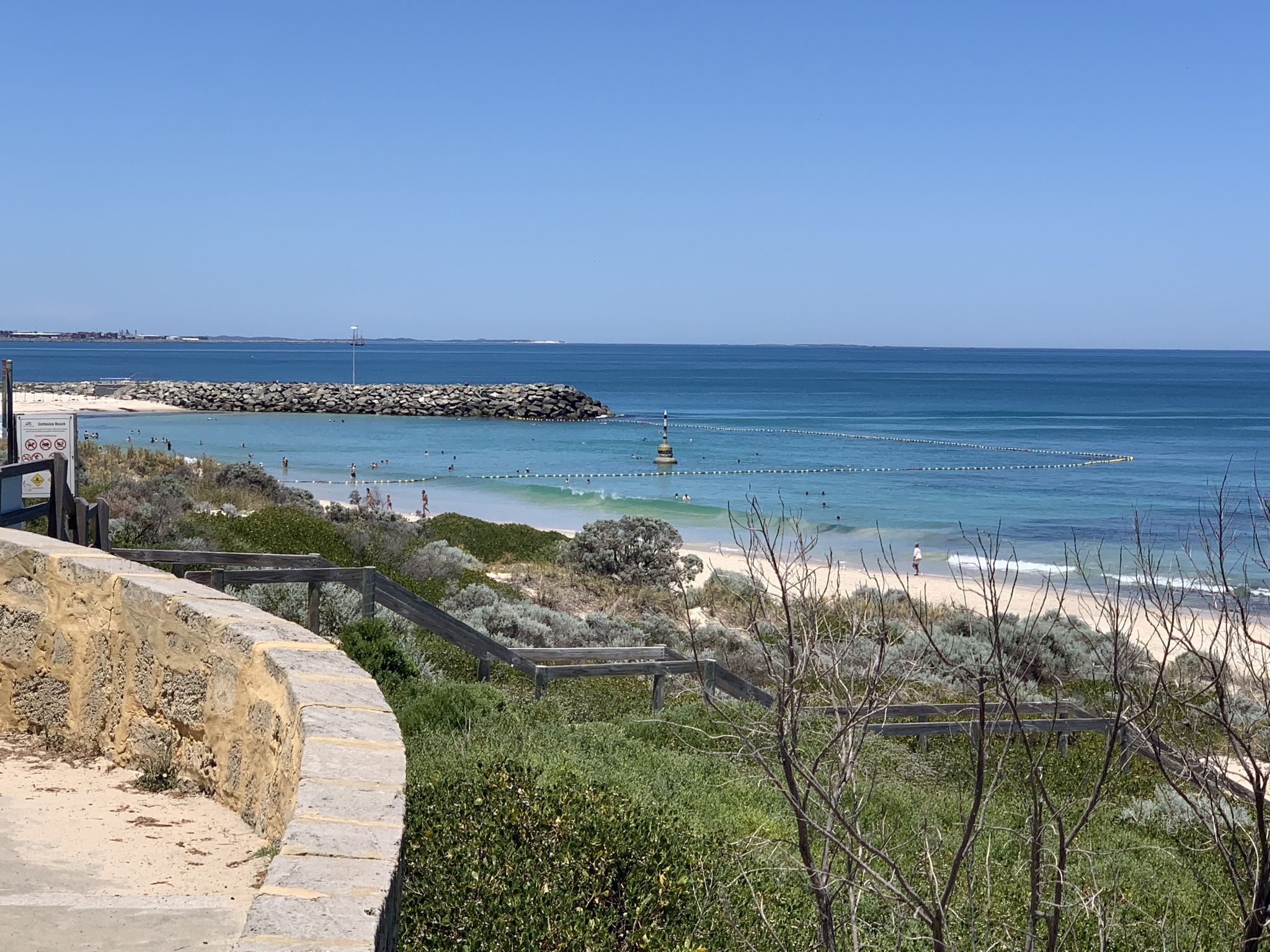 Cottesloe beach with shark nets 
