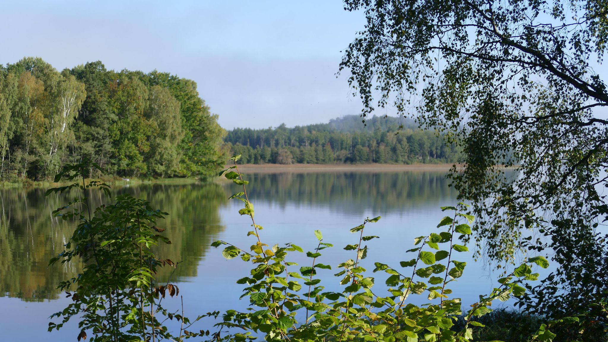 Early morning start with lakes like a mirror
