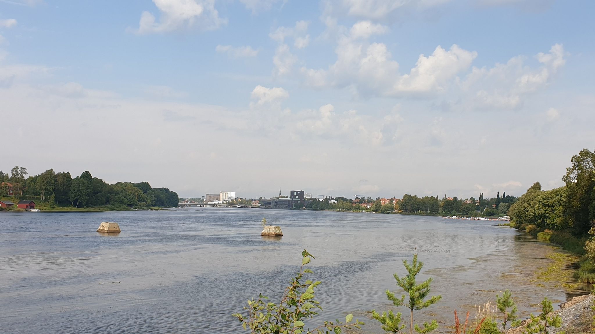 Blick zurück aufs Zentrum von Umeå