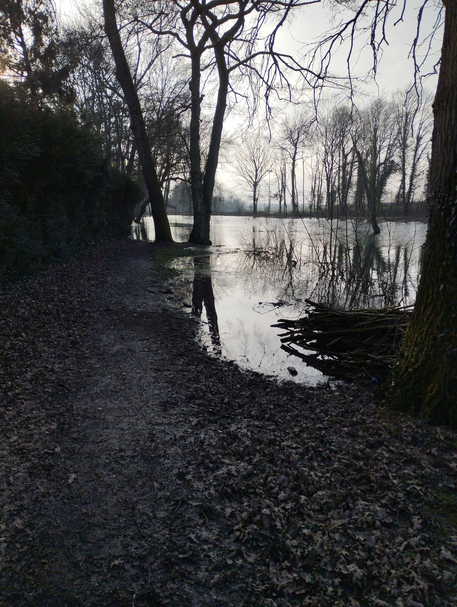 zone inondée, changement de direction