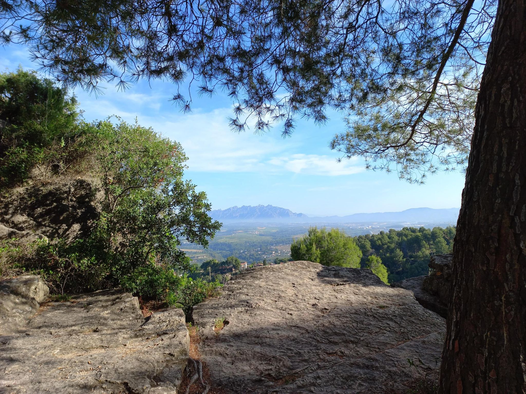 Vista de Montserrat des del Castell de Gelida