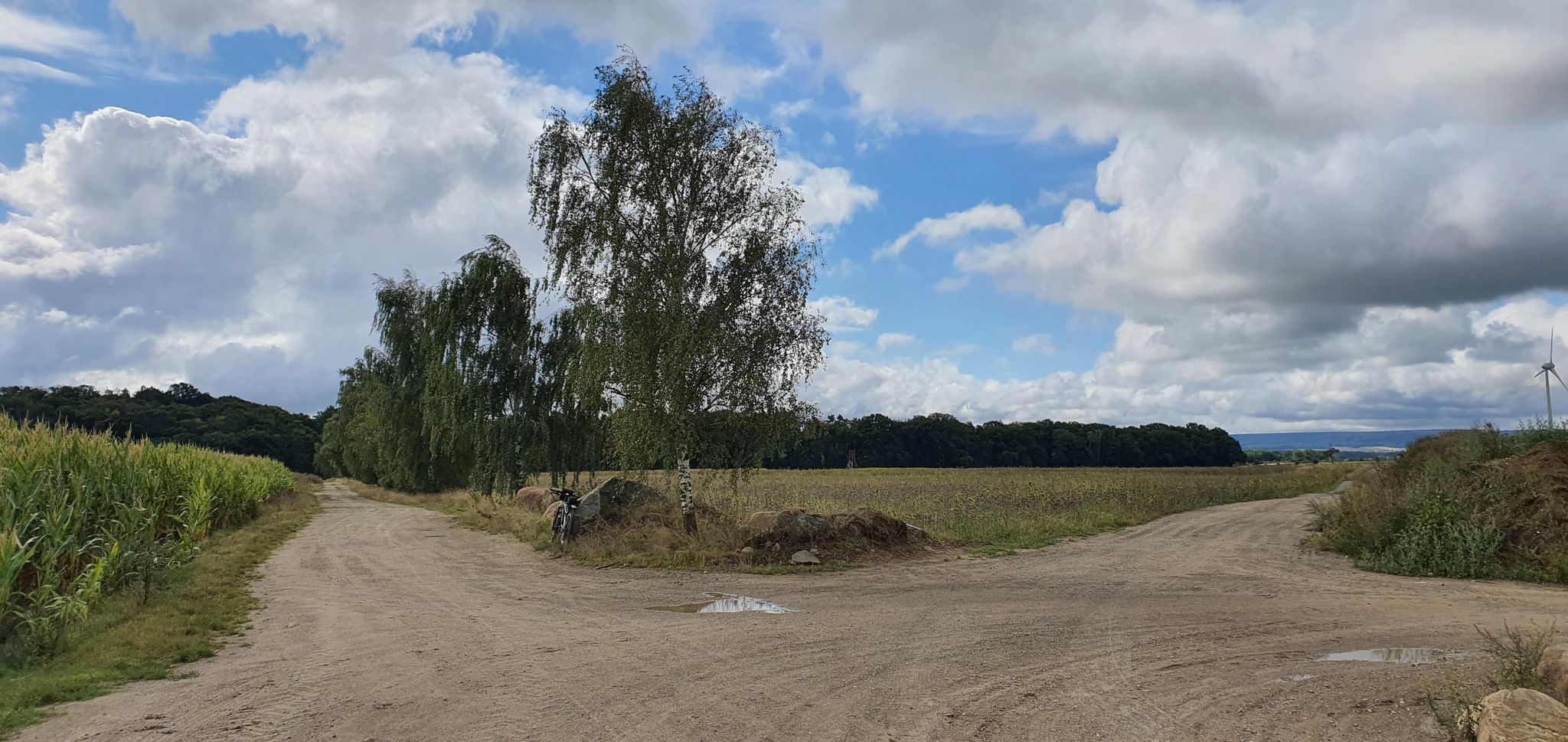 links fahren wir zum Findling bei Uhry - rechts kommen wir zurück da ist das Ziel