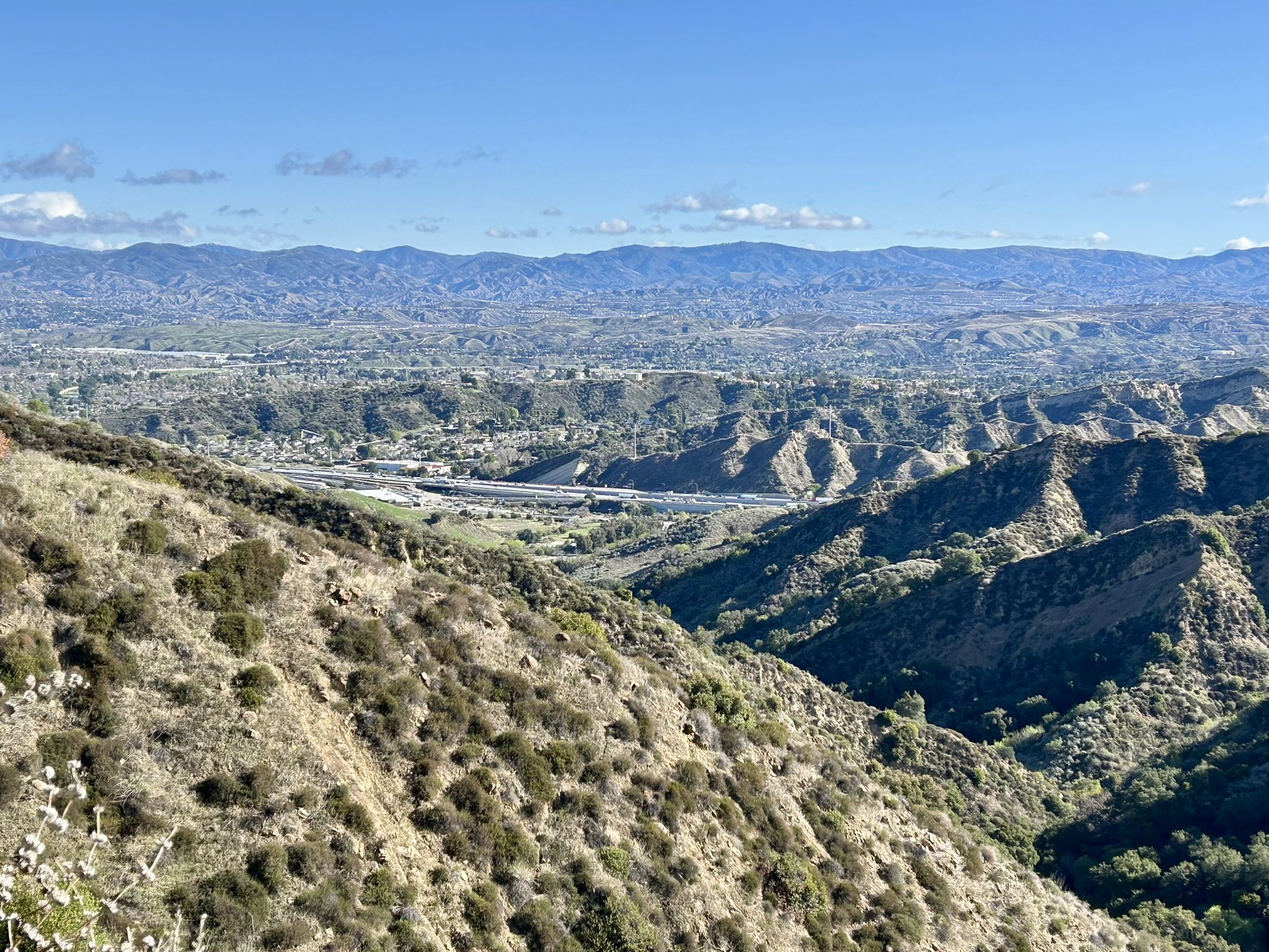 View of Santa Clarita Valley + Interstate 5 Highway