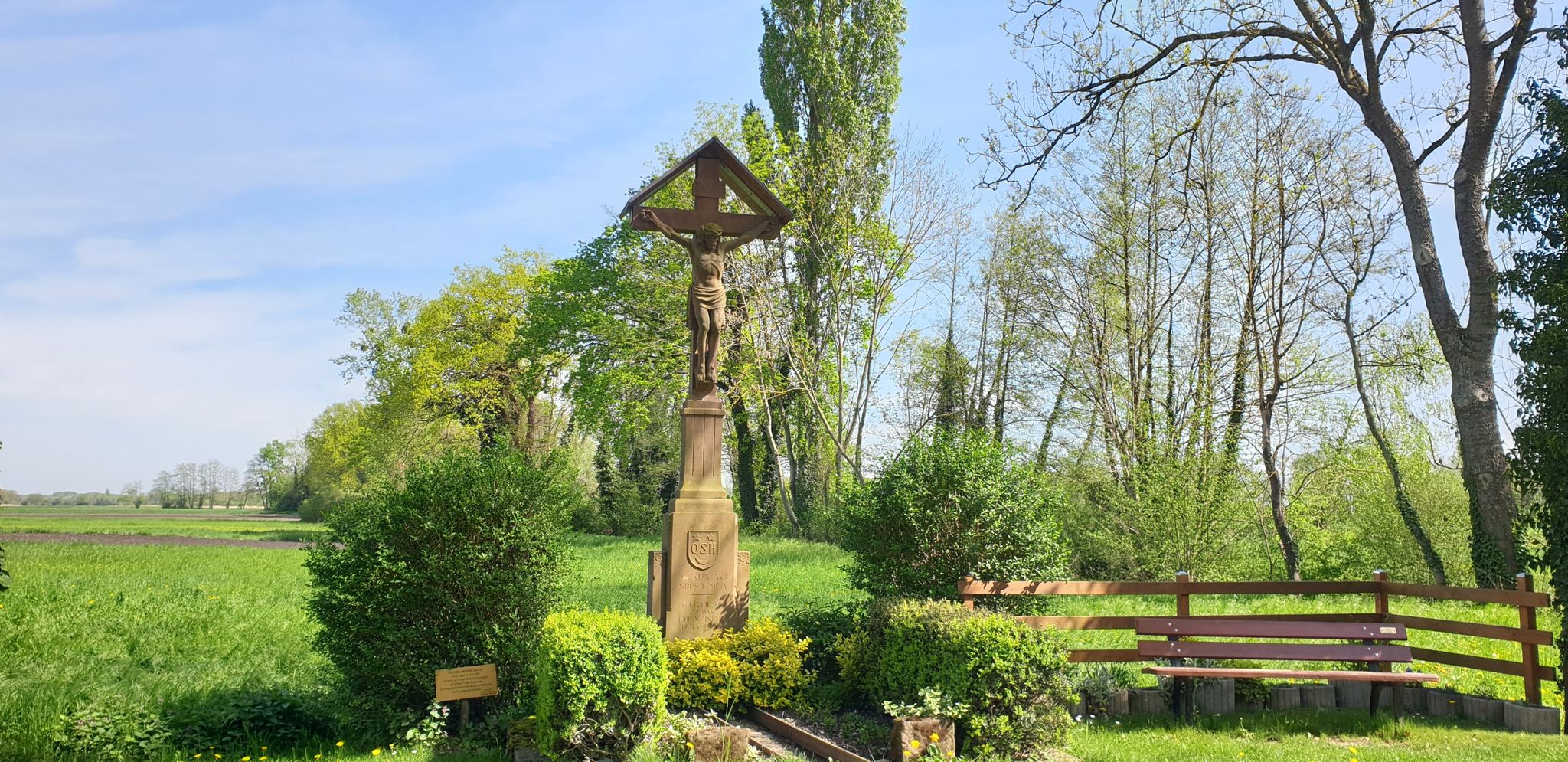 Ohnenheim: Wegkreuz an der Rue du Moulin