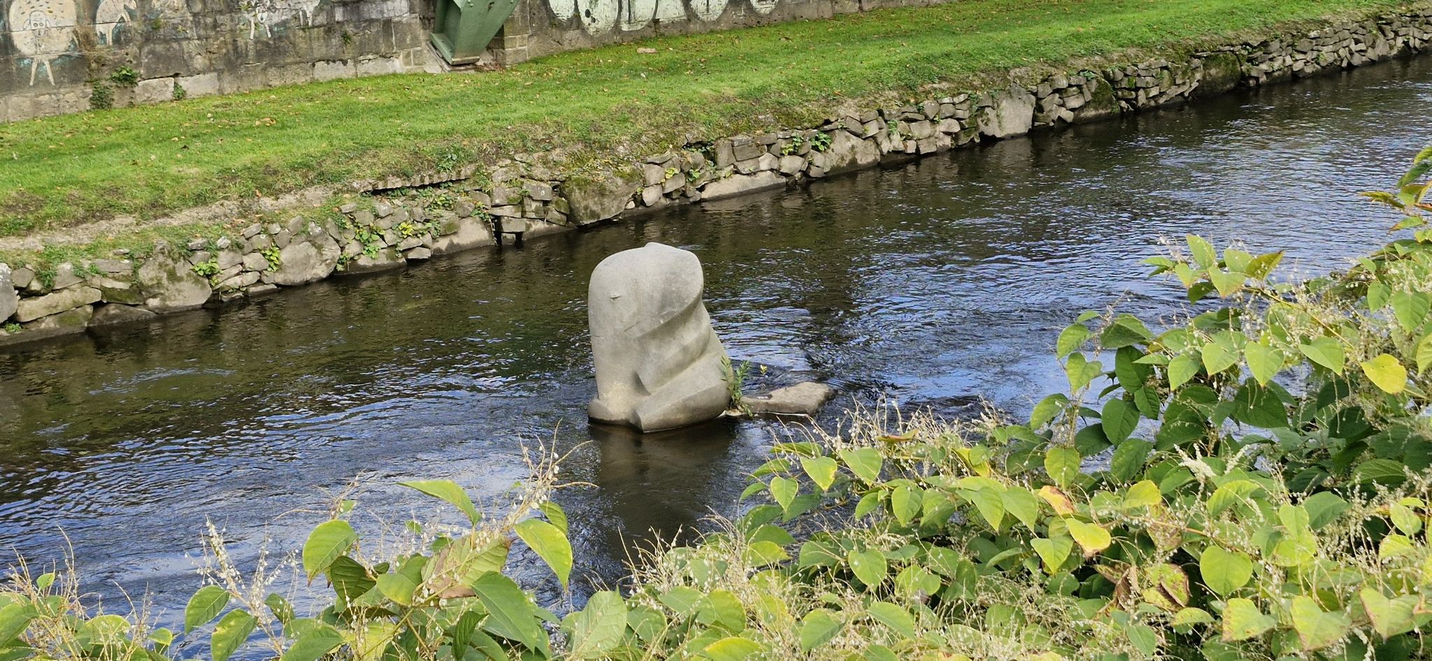 Tuffi !  Der Elefant fiel/sprang aus der Schwebebahn in die Wupper