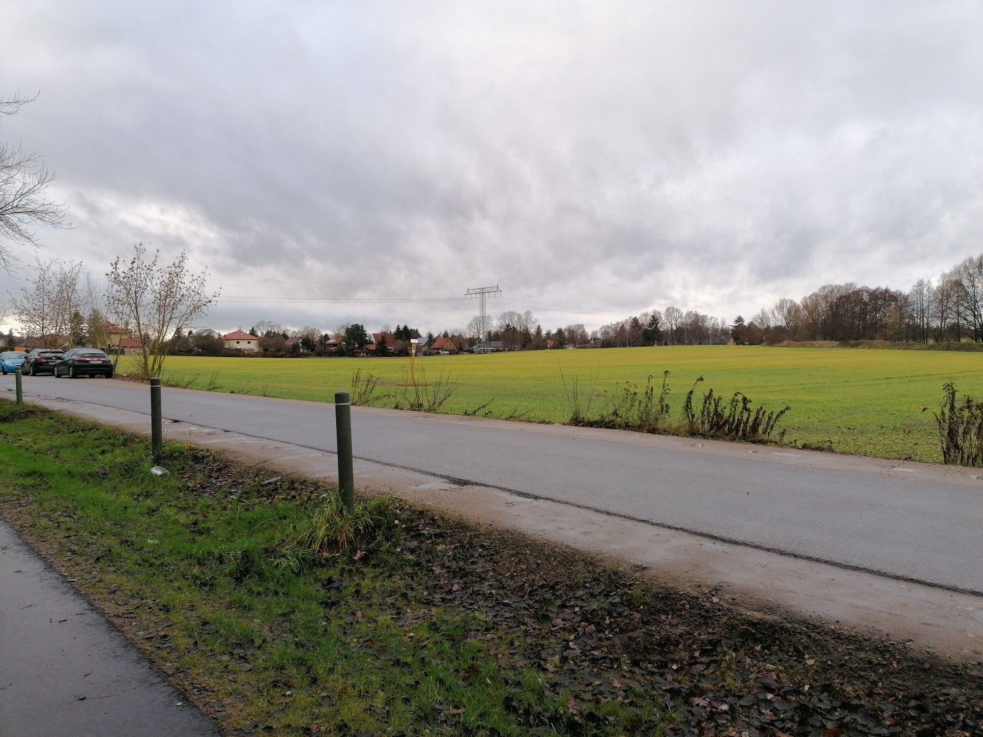 Schulweg, damals noch klassischer Feldweg, ohne Asphalt