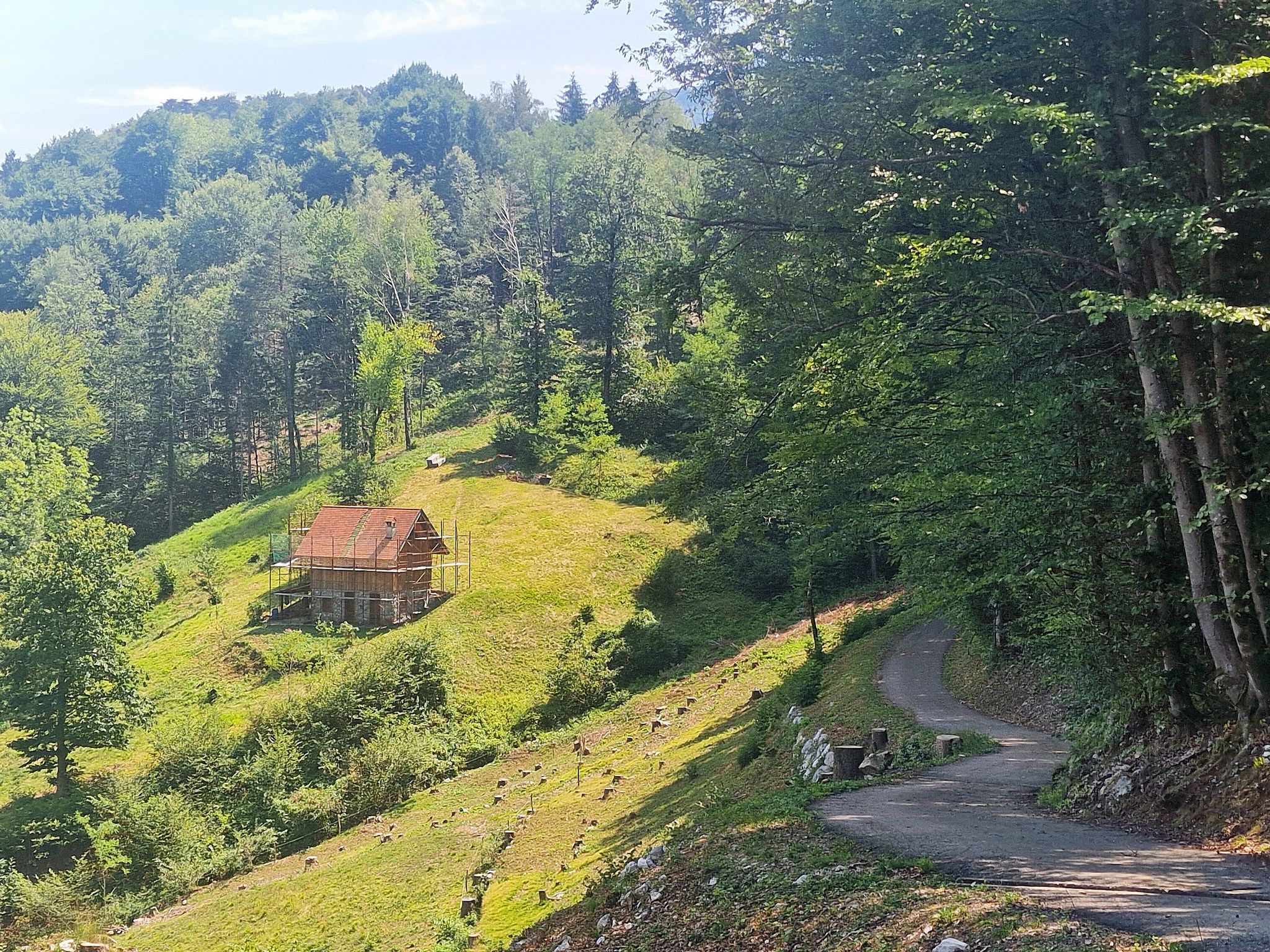 Kurvig am Hang entlang