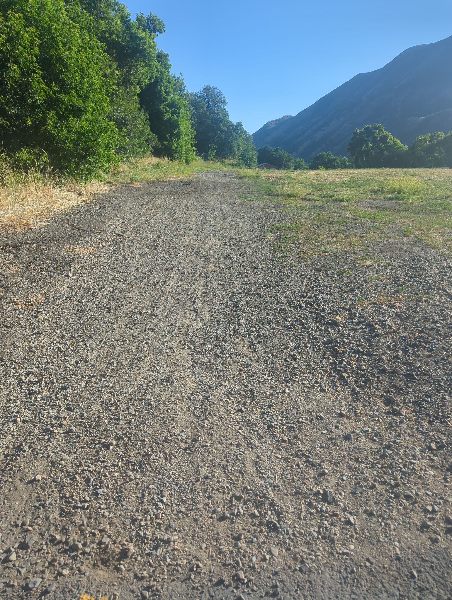 now gravel to the left fork