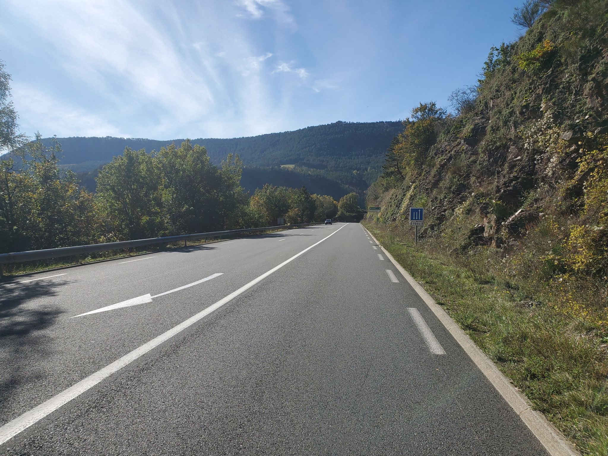 Sur la RN88 direction Mende