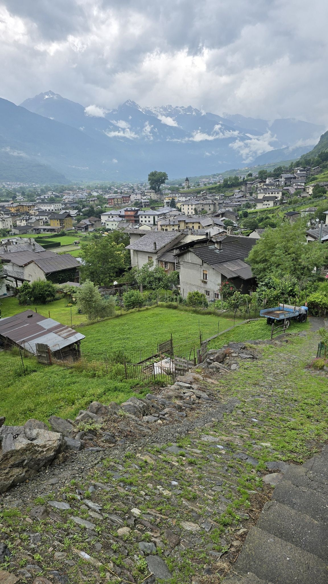 Blick das Tal hinunter Richtung Sondrio