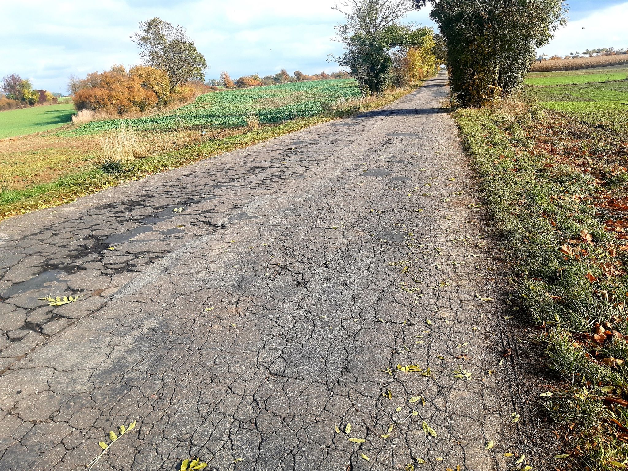 odcinek ze słabym asfaltem