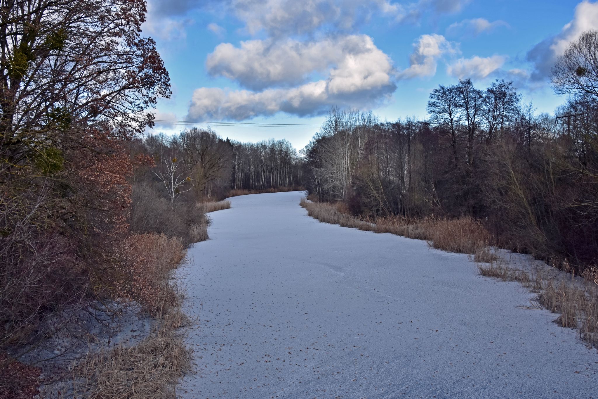 Blick 👀 auf den zugefrorenen 🧊🧊 Kammerkanal 🚣