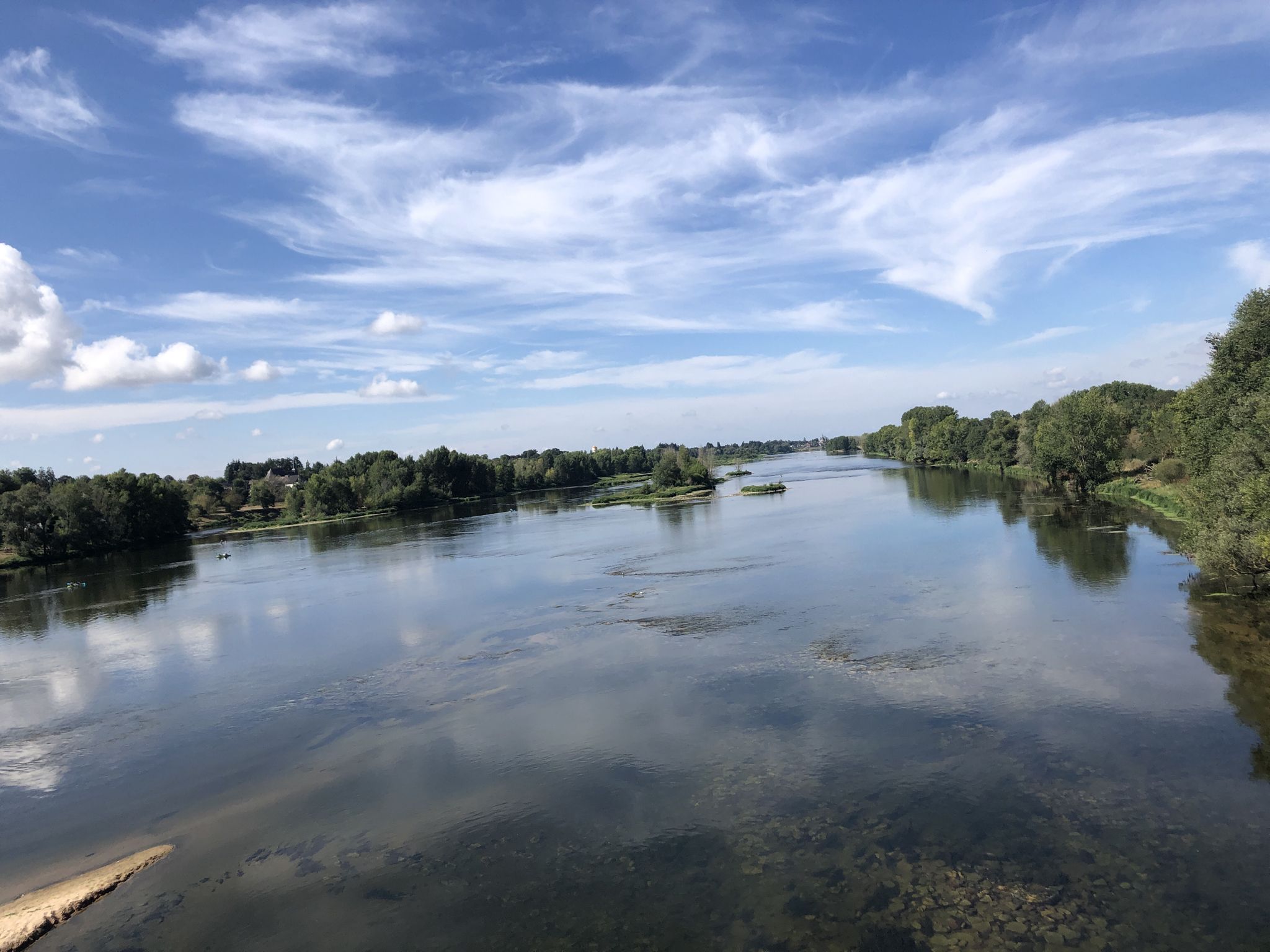 Blick von der Loirebrücke bei Muides-sur-Loire
