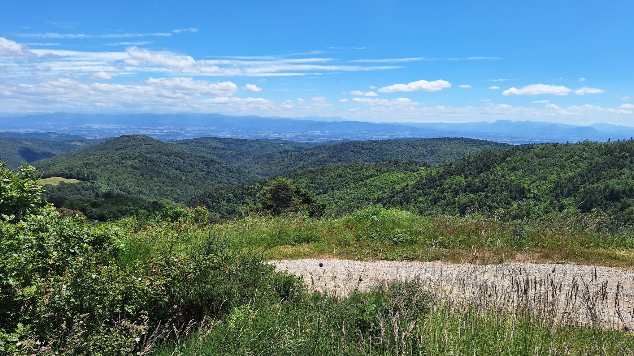 Paysage Ardéchois. Vue sur la vallée du Rhône.
