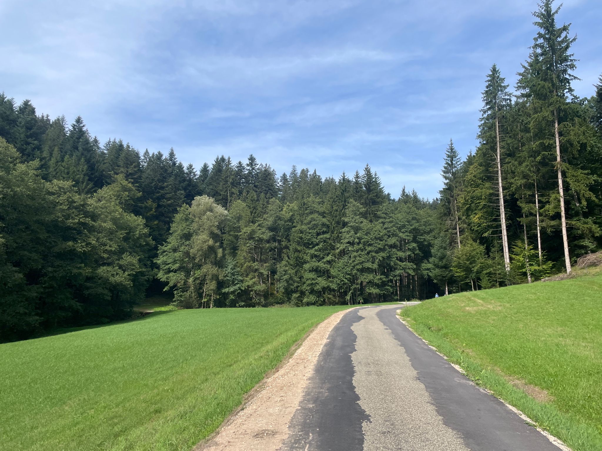 Moderate Steigung. Tolle Landschaft und nur sehr wenig Verkehr.