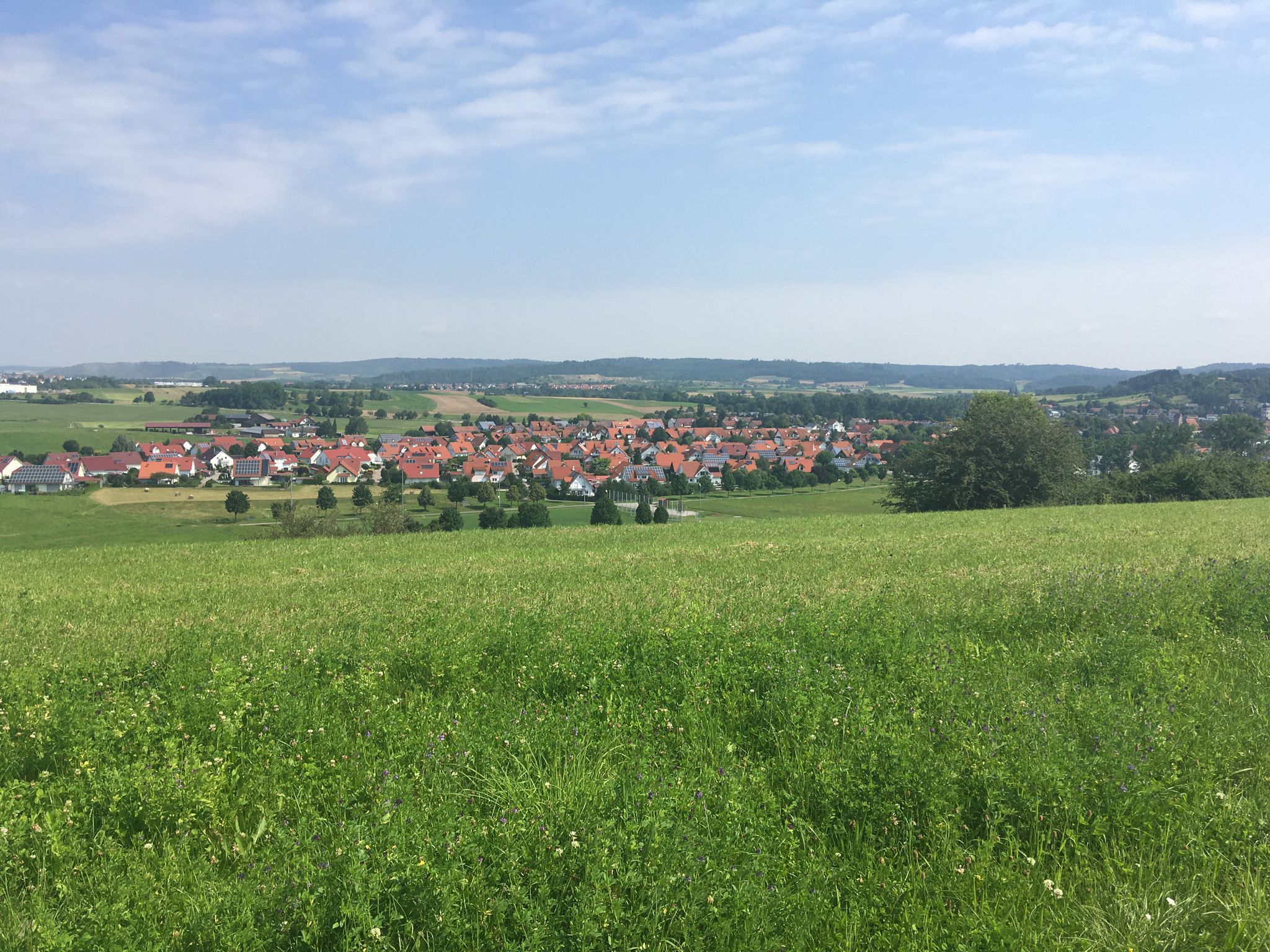 ... und links auf den Ort Bühlertann. Dort geht die Tour durch.