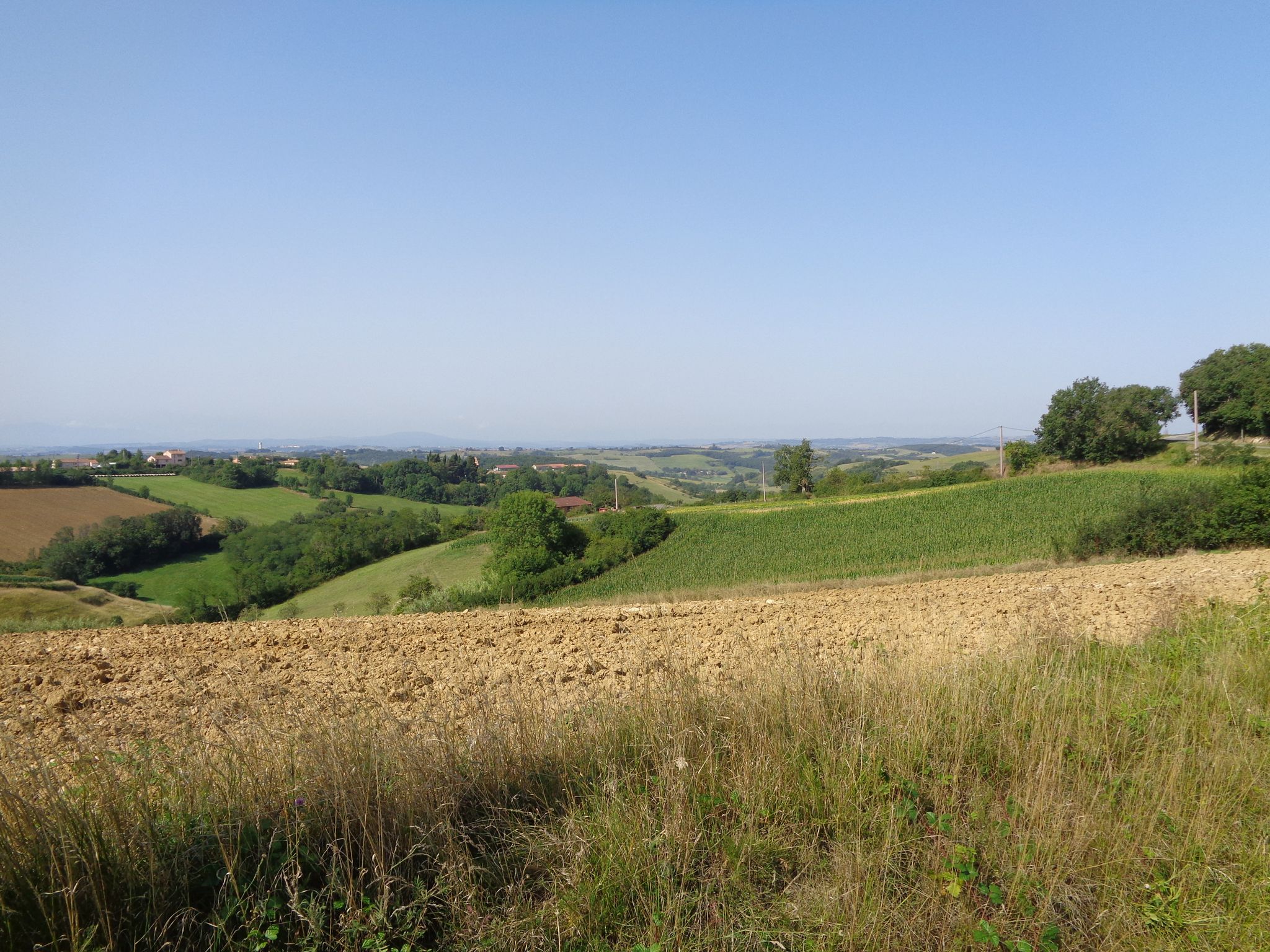 View towards Durfort, riding the ridge which is the border between Ariège en Haute-Garonne (D25p)