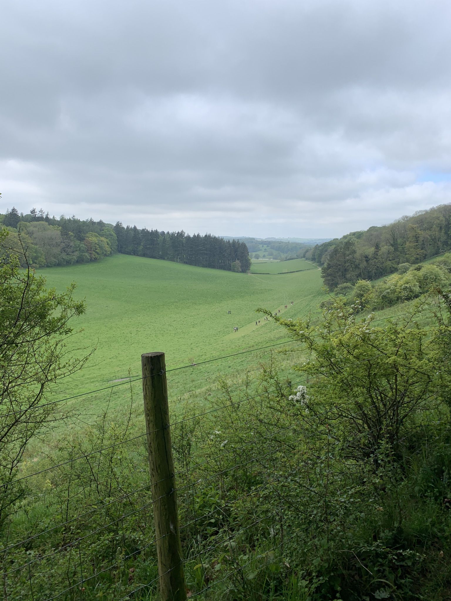The figures in the valley are a clay pigeon shoot
