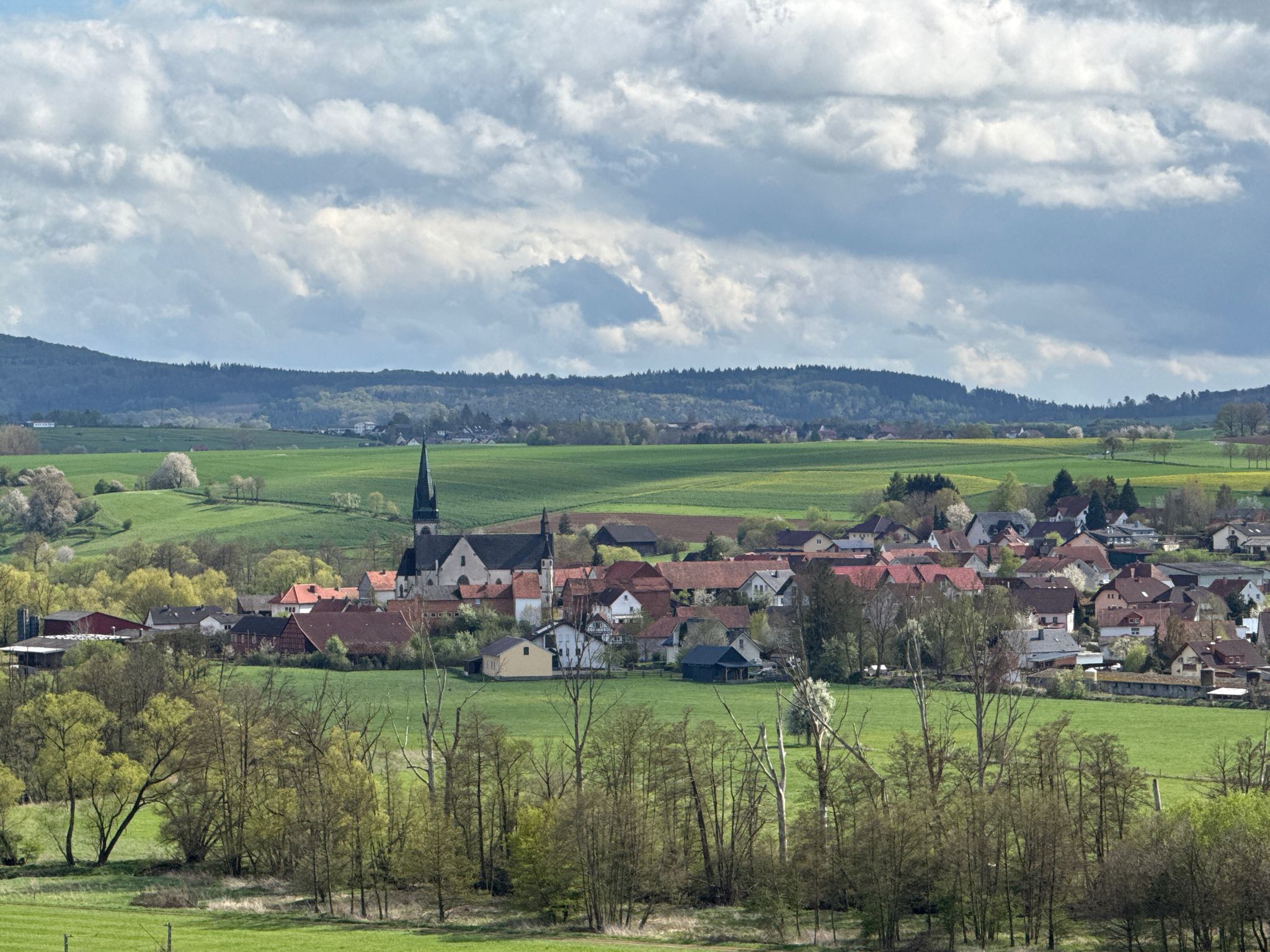 Blick auf Hünhan, einen Ortsteil der Marktgemeinde Burghaun