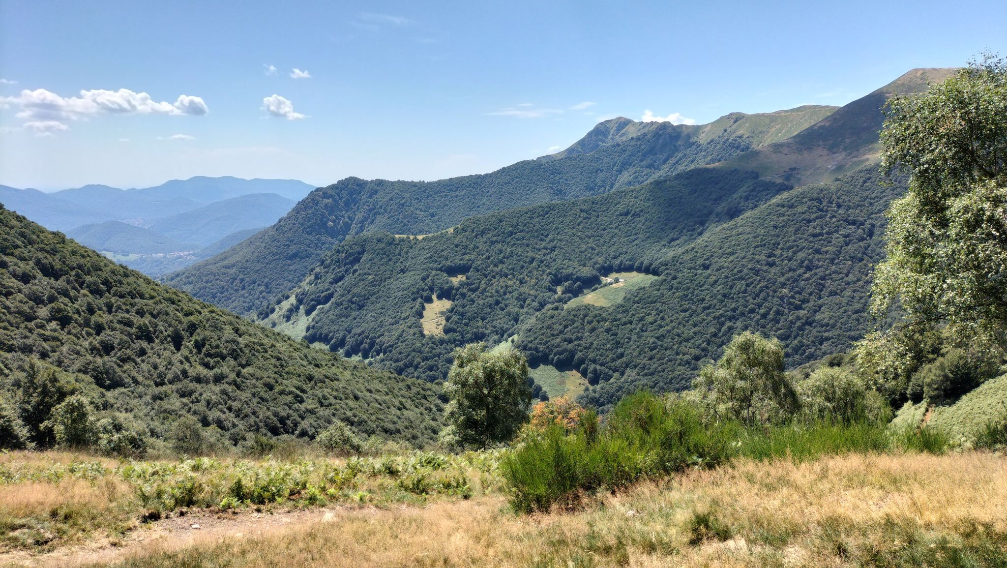 La Bassa - Blick ins weite, waldige Malcantone, das wir bis zur Schweizer Grenze durchqueren.