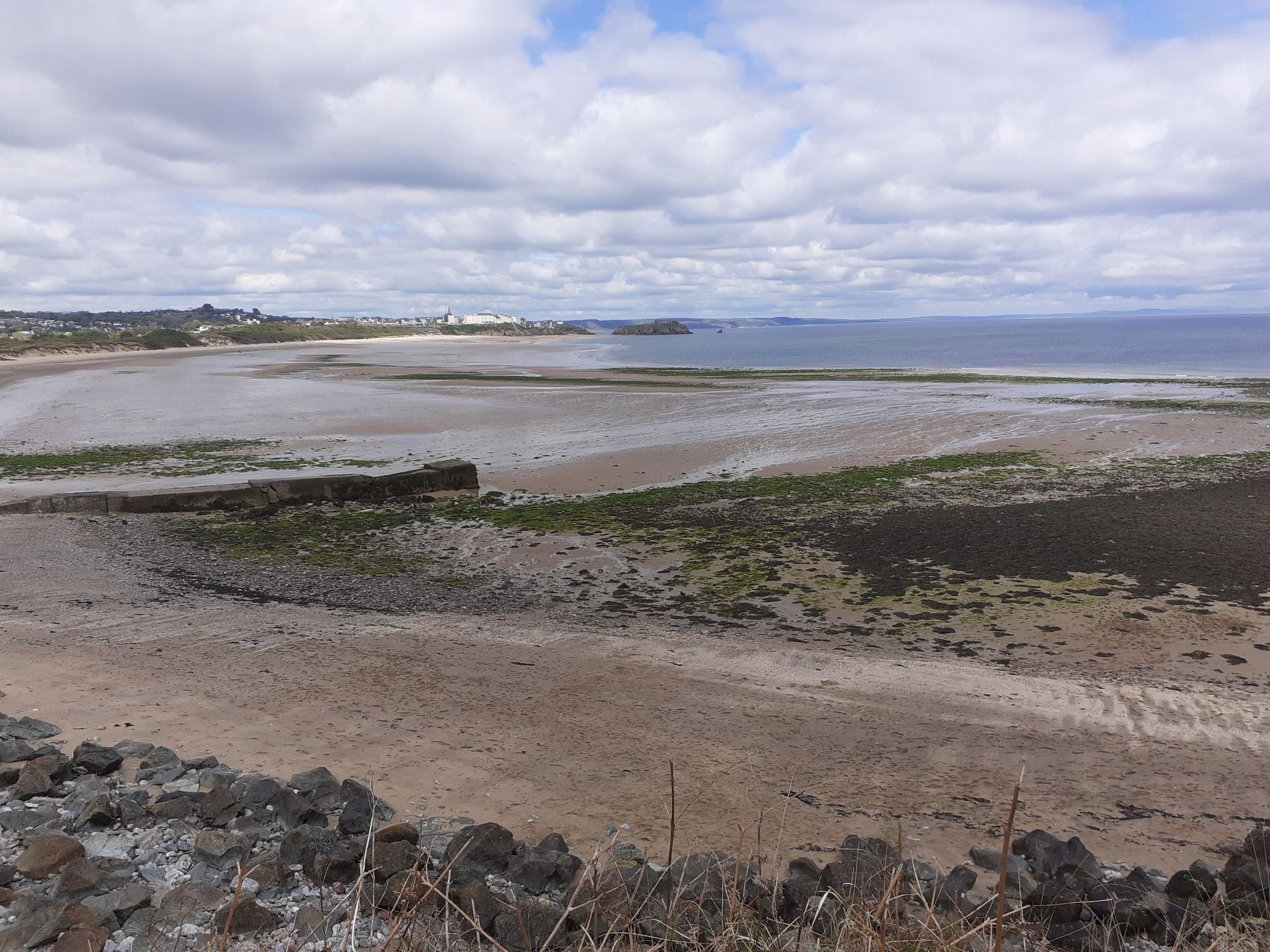 As far South as you can go, on Tenby South Beach