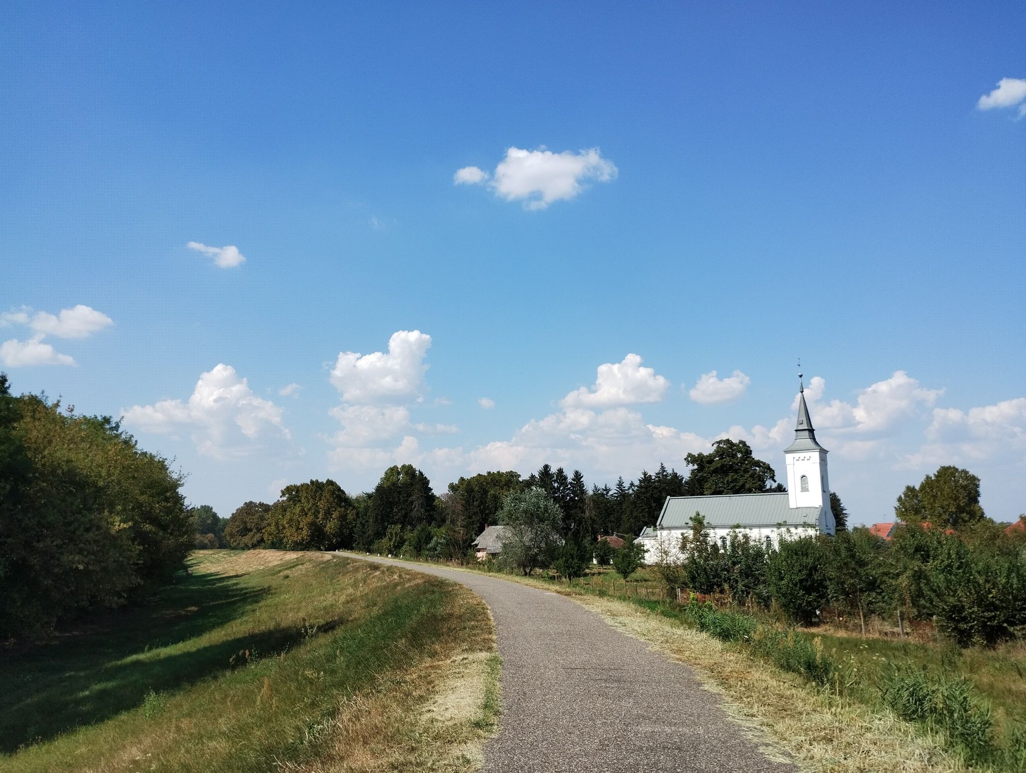 River path and church